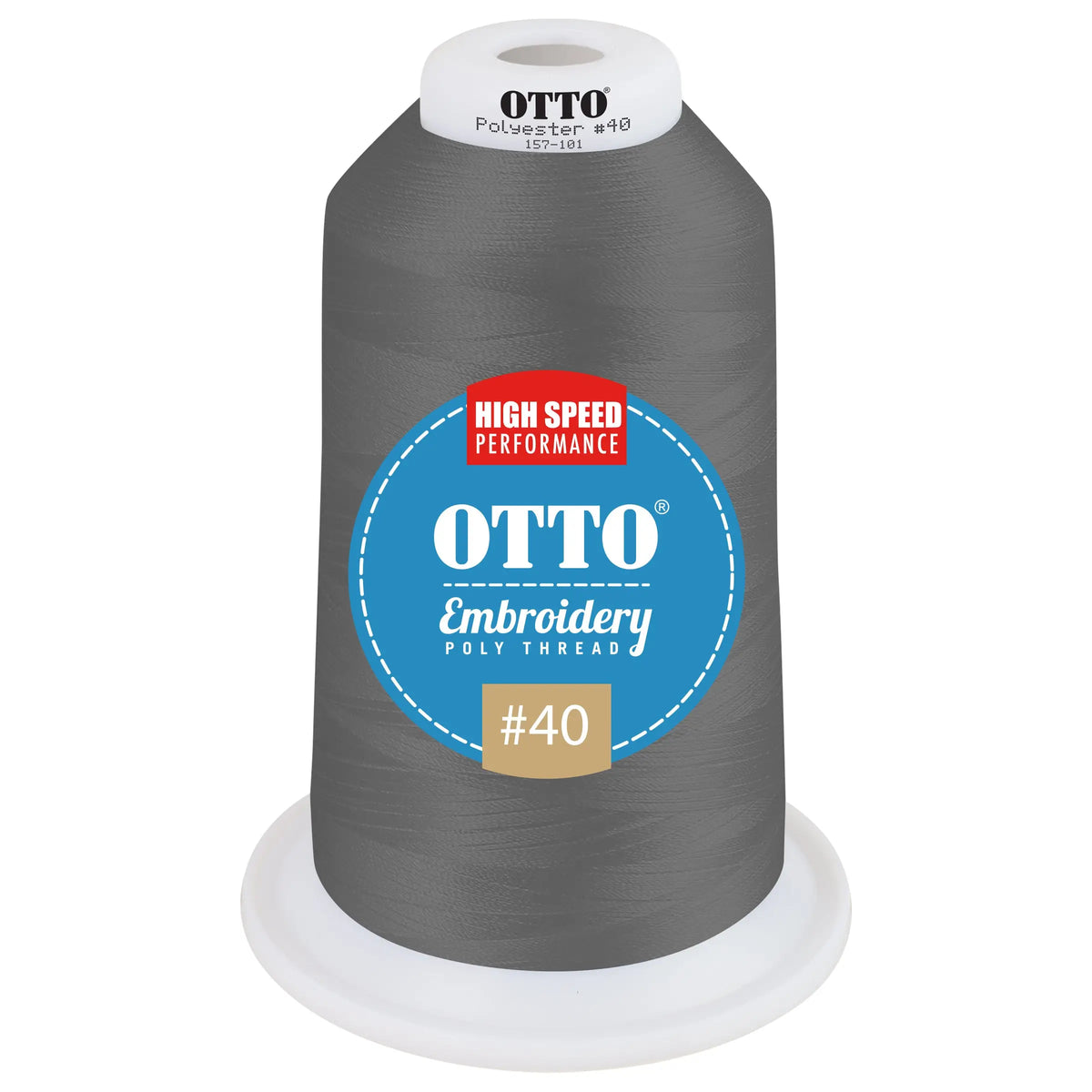 Otto 157-101 Embroidery Poly Thread #40 5,500 Yd. King Cone - 3425 - 7 3/8’’ - 5/8’’