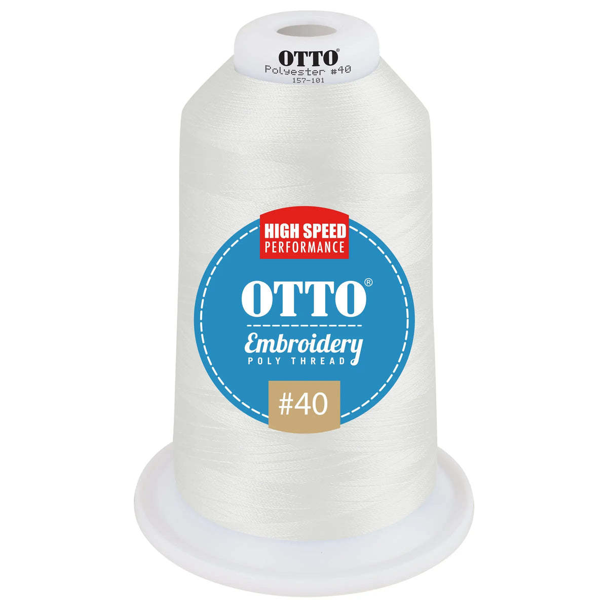 Otto 157-101 Embroidery Poly Thread #40 5,500 Yd. King Cone - 3427 - 7 3/8’’ - 5/8’’