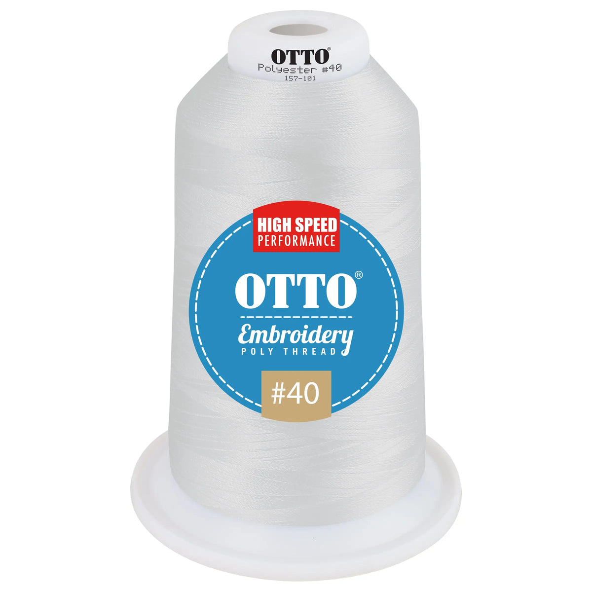 Otto 157-101 Embroidery Poly Thread #40 5,500 Yd. King Cone - 3428 - 7 3/8’’ - 5/8’’