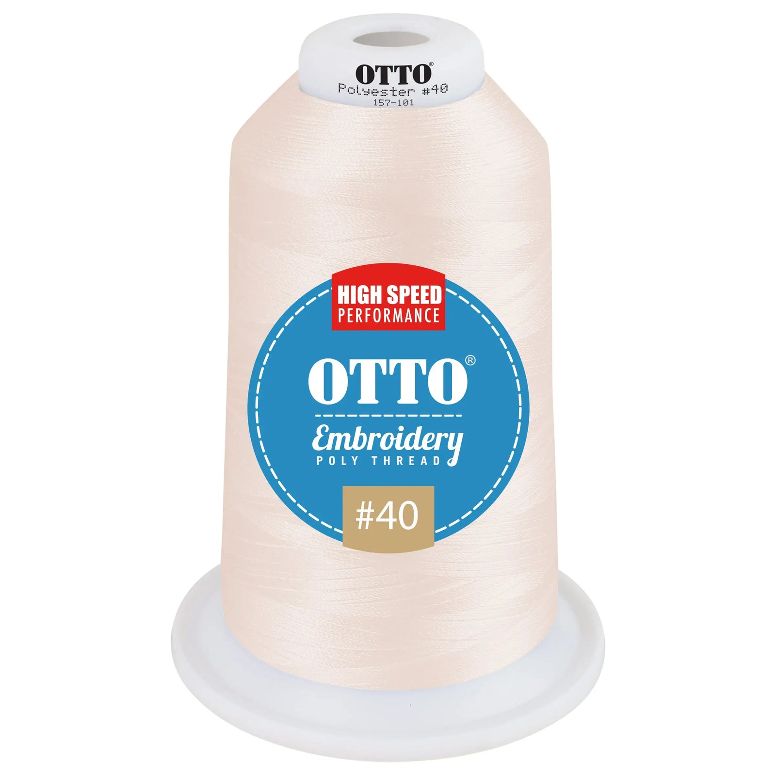 Otto 157-101 Embroidery Poly Thread #40 5,500 Yd. King Cone - 3482 - 7 3/8’’ - 5/8’’