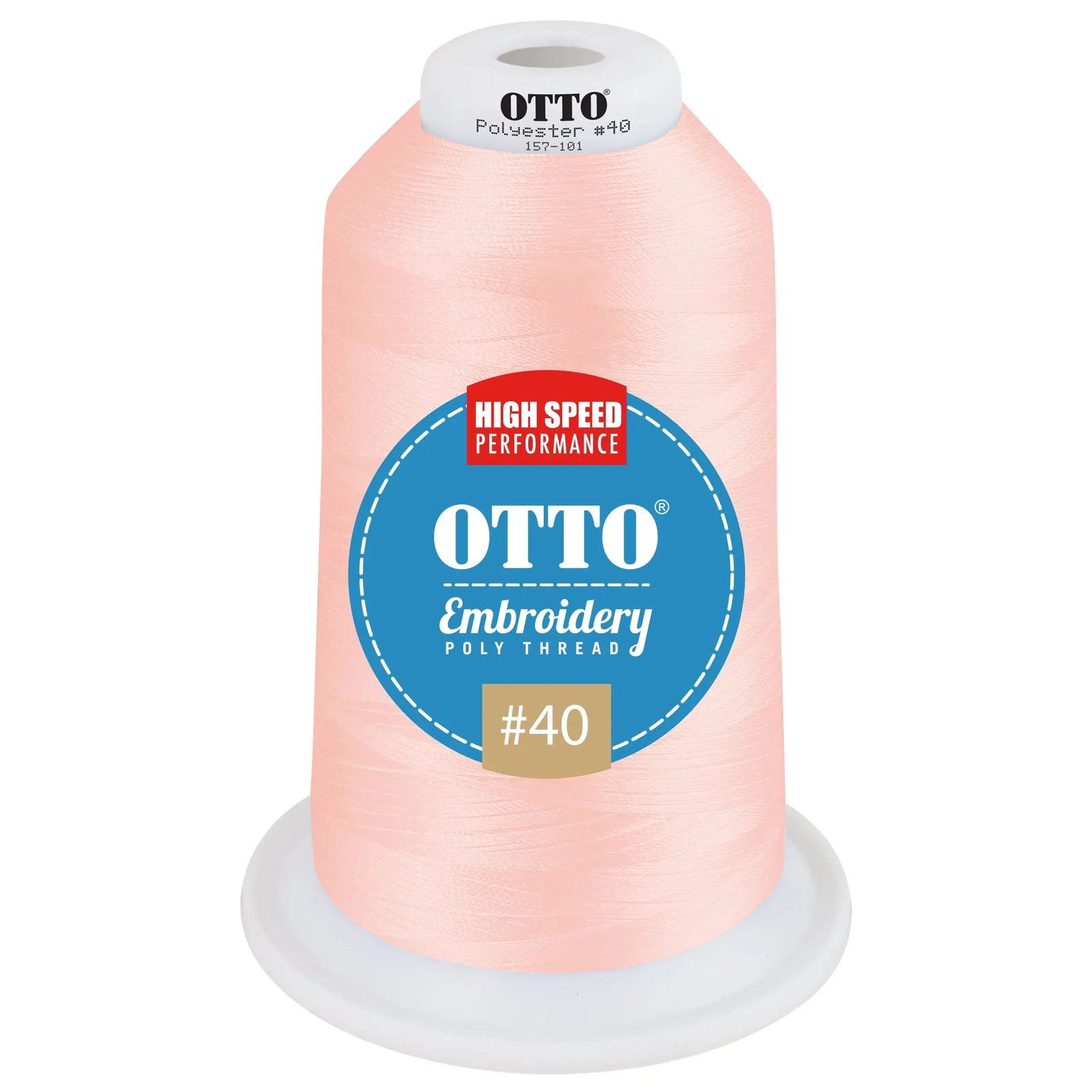 Otto 157-101 Embroidery Poly Thread #40 5,500 Yd. King Cone - 3489 - 7 3/8’’ - 5/8’’