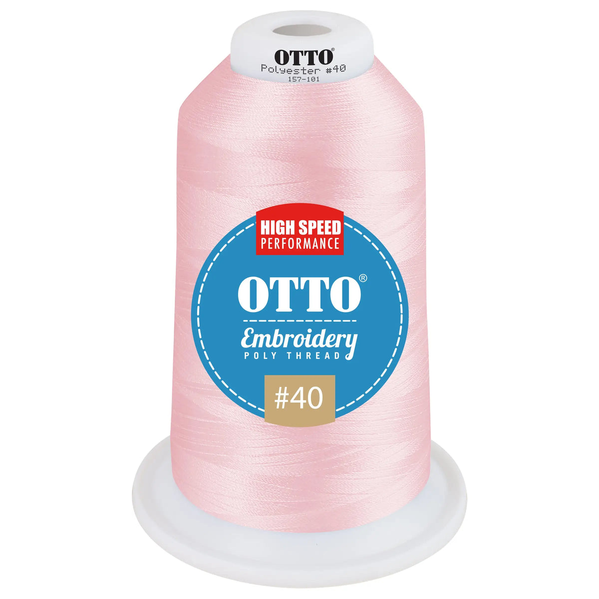 Otto 157-101 Embroidery Poly Thread #40 5,500 Yd. King Cone - 3501 - 7 3/8’’ - 5/8’’
