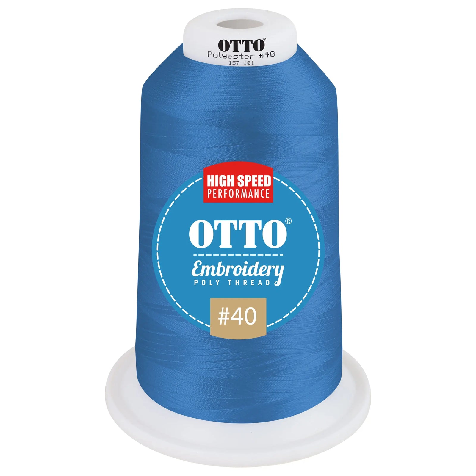 Otto 157-101 Embroidery Poly Thread #40 5,500 Yd. King Cone - 3647 - 7 3/8’’ - 5/8’’