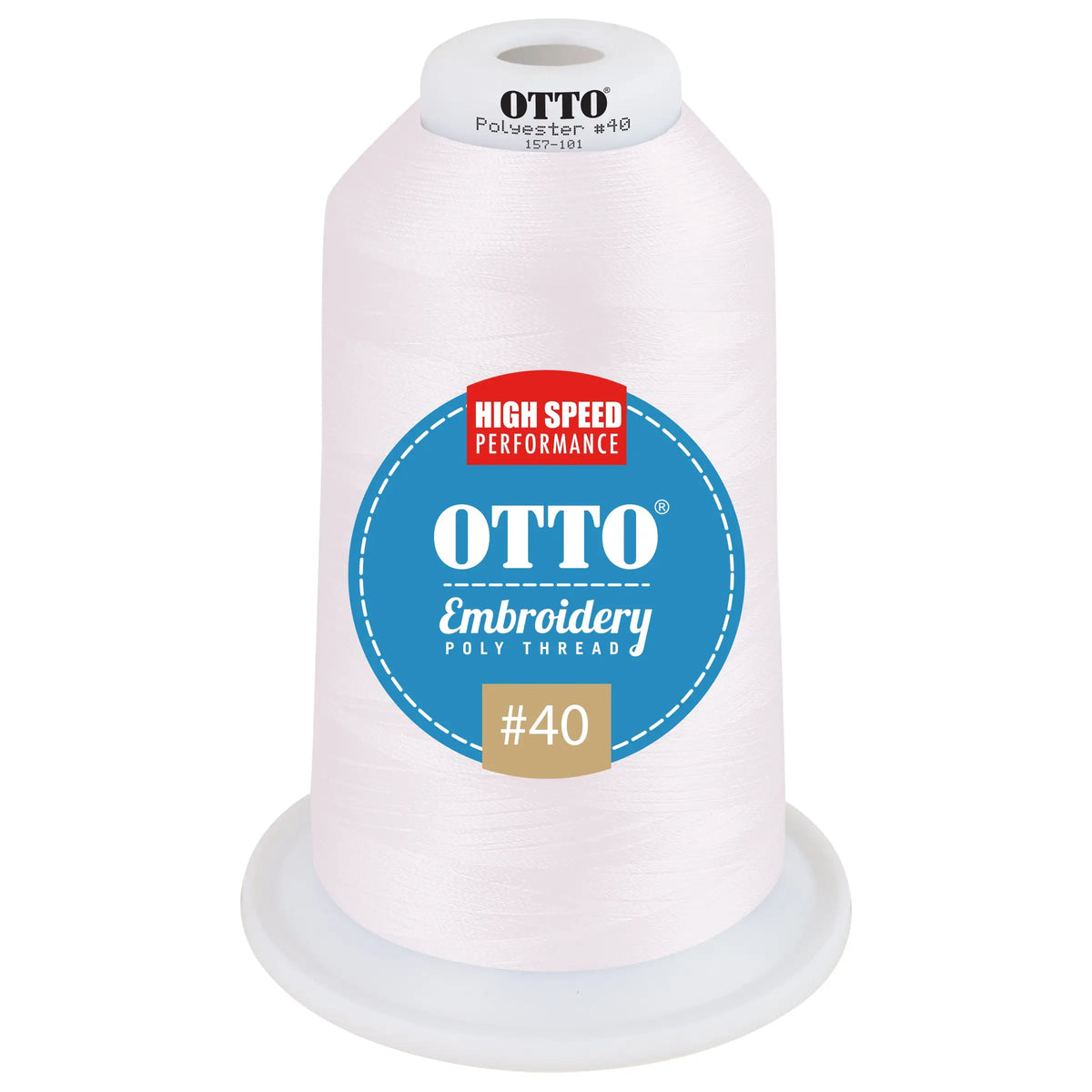 Otto 157-101 Embroidery Poly Thread #40 5,500 Yd. King Cone - 3663 - 7 3/8’’ - 5/8’’