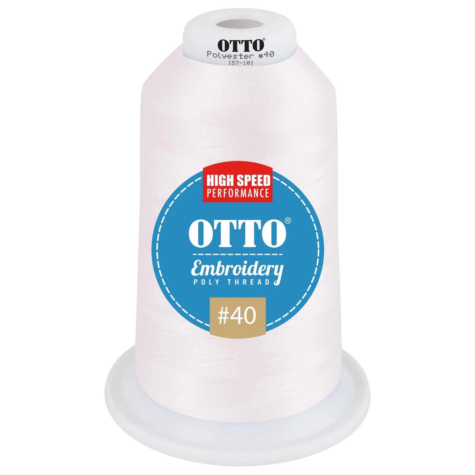 Otto 157-101 Embroidery Poly Thread #40 5,500 Yd. King Cone - 3663 - 7 3/8’’ - 5/8’’