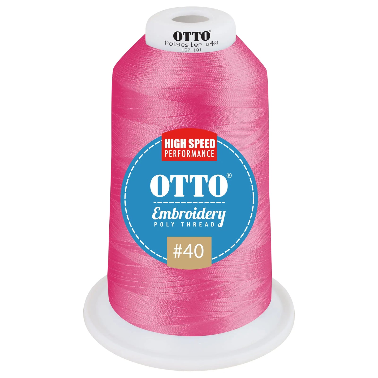 Otto 157-101 Embroidery Poly Thread #40 5,500 Yd. King Cone - 3675 - 7 3/8’’ - 5/8’’