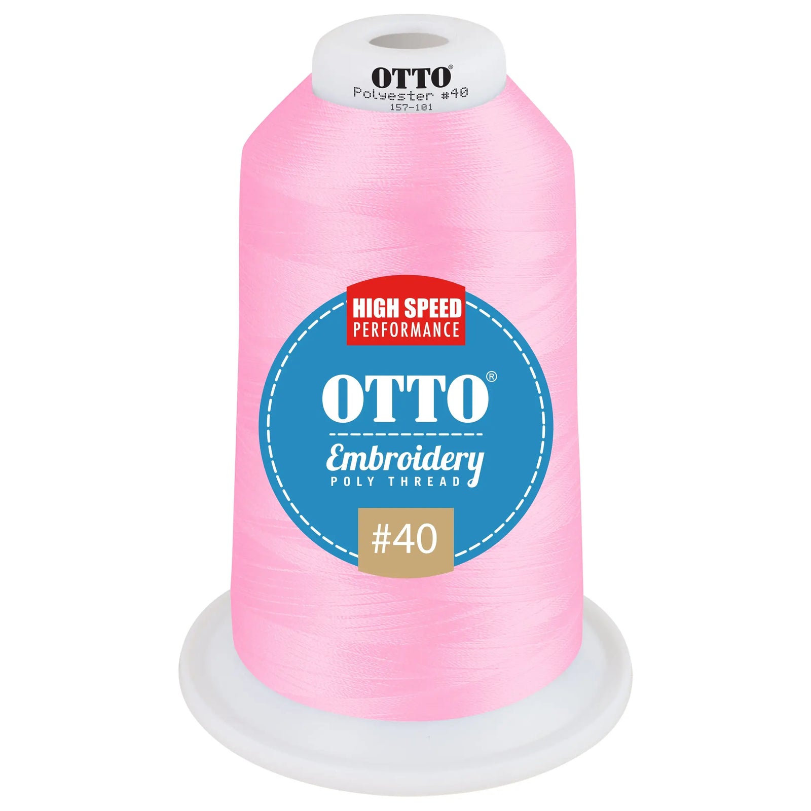 Otto 157-101 Embroidery Poly Thread #40 5,500 Yd. King Cone - 3933 - 7 3/8’’ - 5/8’’