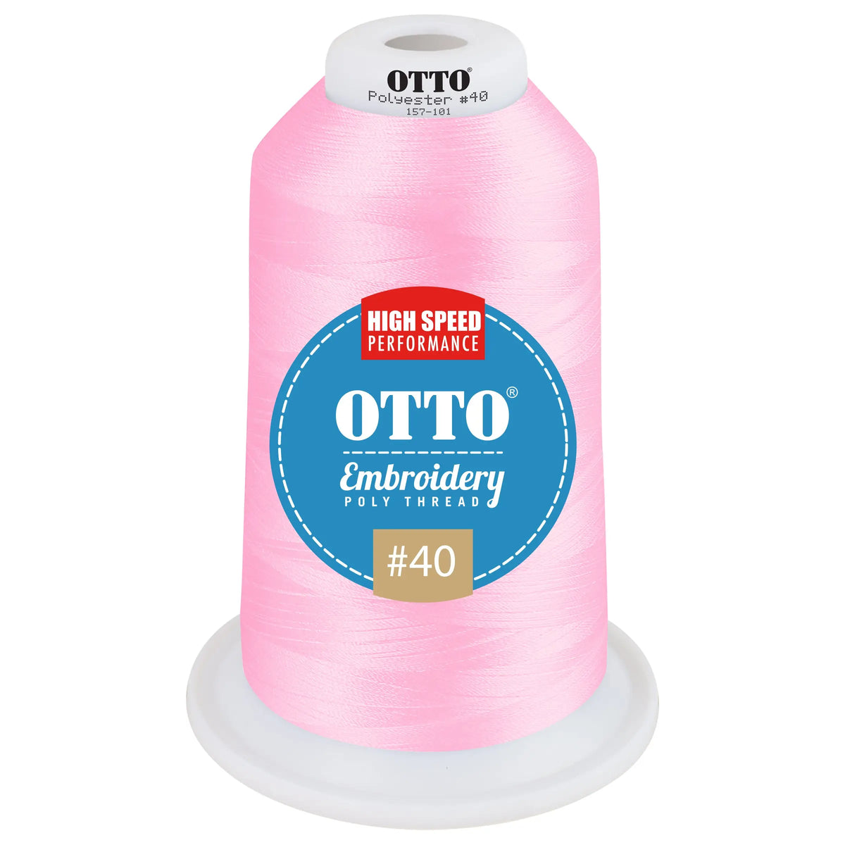 Otto 157-101 Embroidery Poly Thread #40 5,500 Yd. King Cone - 3940 - 7 3/8’’ - 5/8’’