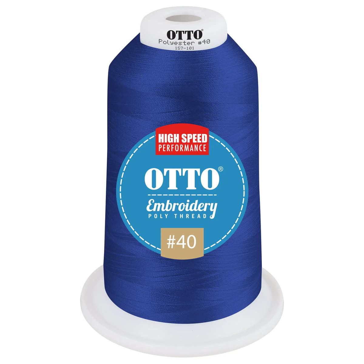 Otto 157-101 Embroidery Poly Thread #40 5,500 Yd. King Cone - 41022 - 7 3/8’’ - 5/8’’