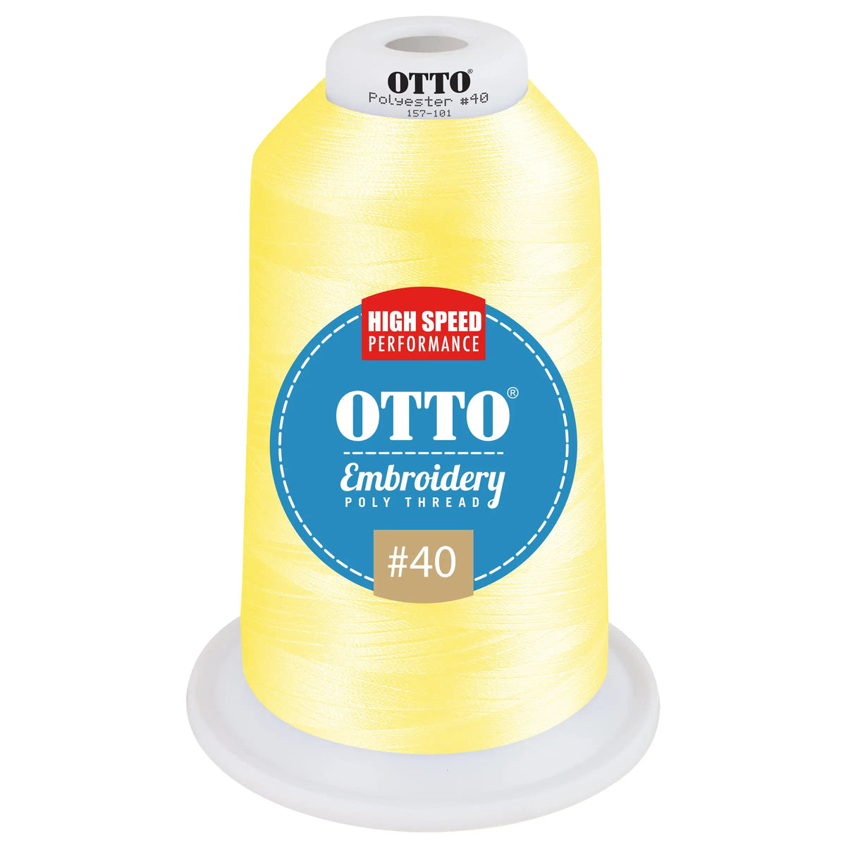 Otto 157-101 Embroidery Poly Thread #40 5,500 Yd. King Cone - 41205 - 7 3/8’’ - 5/8’’