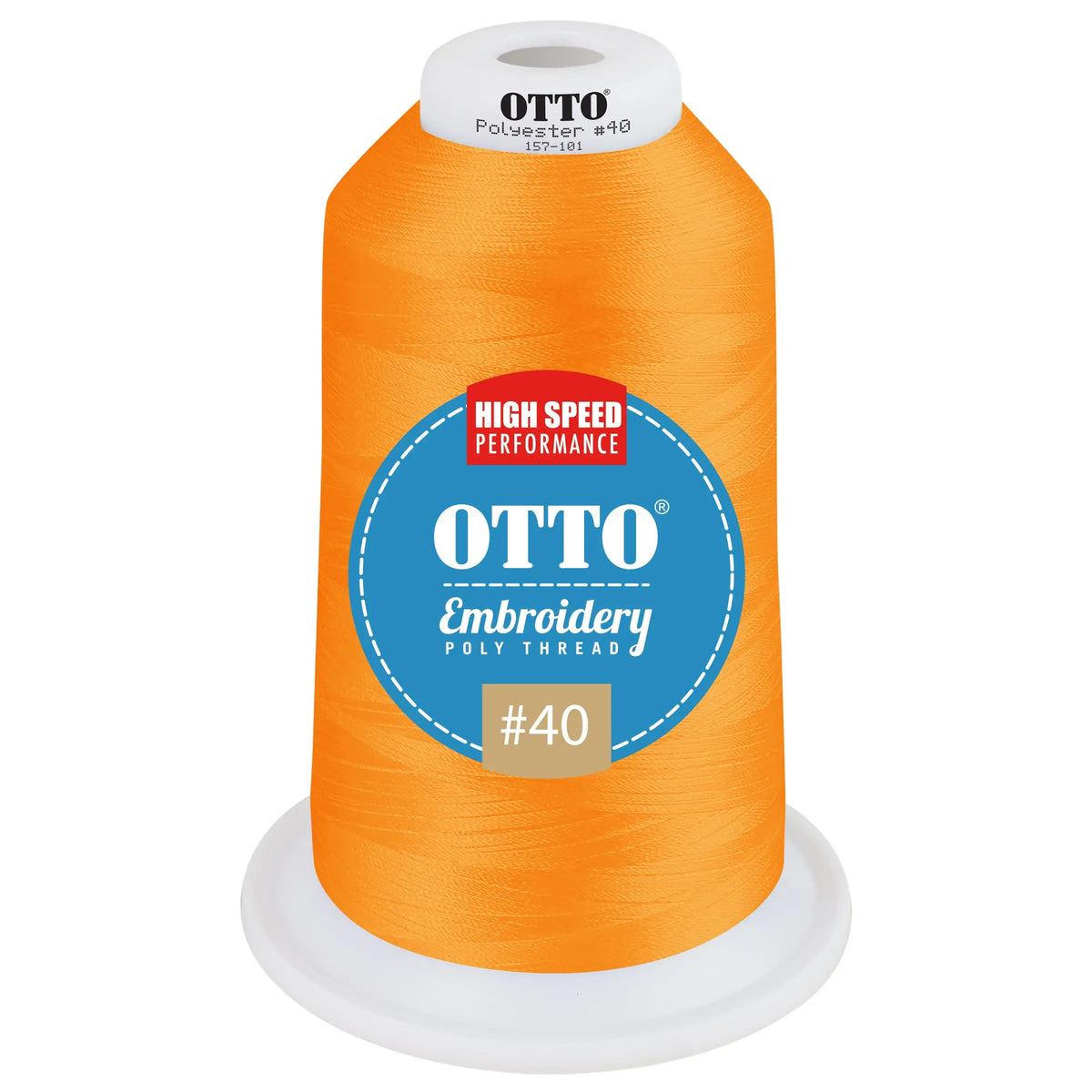 Otto 157-101 Embroidery Poly Thread #40 5,500 Yd. King Cone - 41495 - 7 3/8’’ - 5/8’’