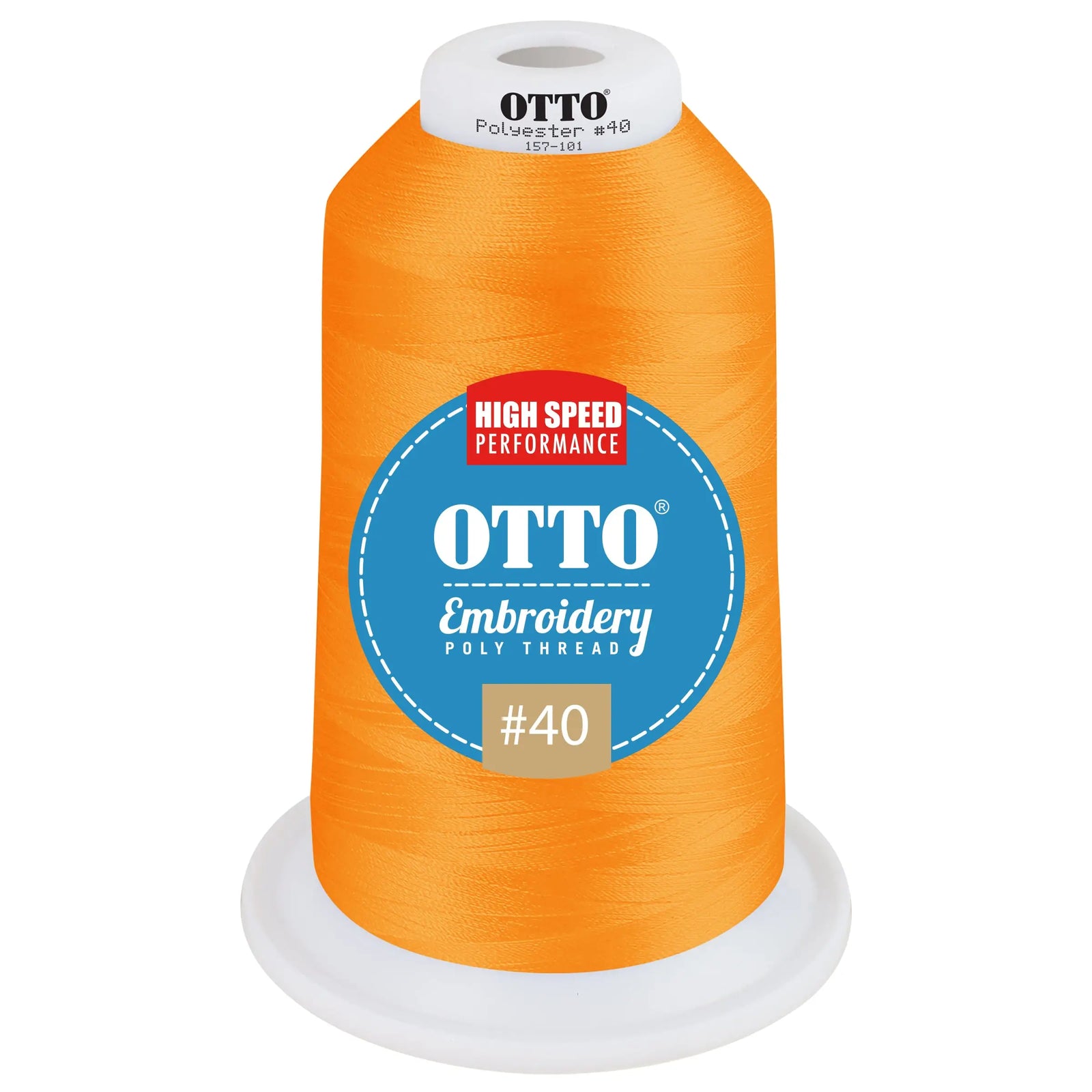 Otto 157-101 Embroidery Poly Thread #40 5,500 Yd. King Cone - 41495 - 7 3/8’’ - 5/8’’