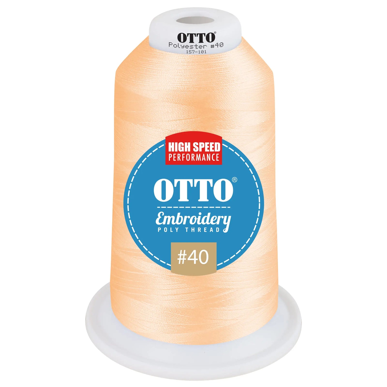 Otto 157-101 Embroidery Poly Thread #40 5,500 Yd. King Cone - 41555 - 7 3/8’’ - 5/8’’
