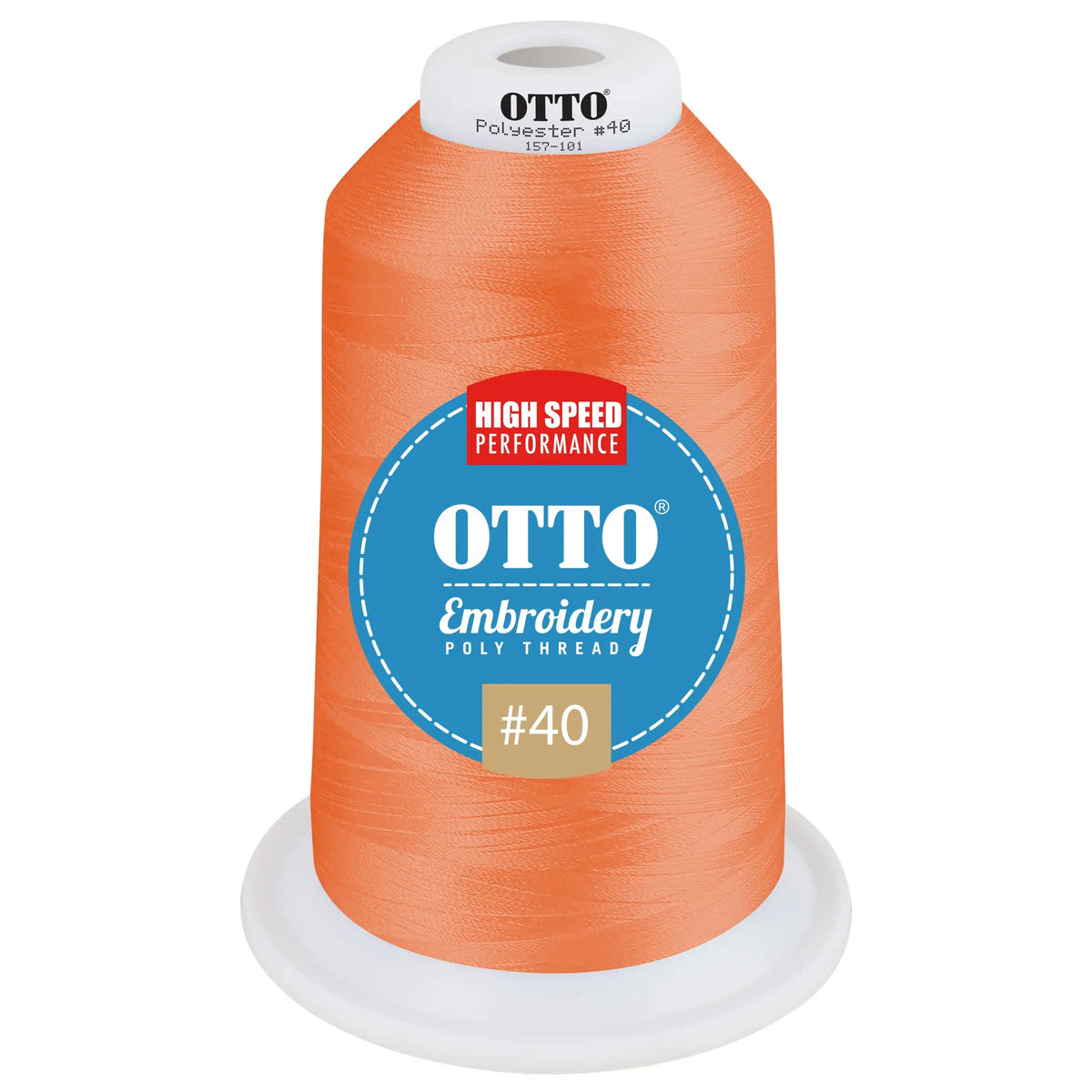 Otto 157-101 Embroidery Poly Thread #40 5,500 Yd. King Cone - 41595 - 7 3/8’’ - 5/8’’