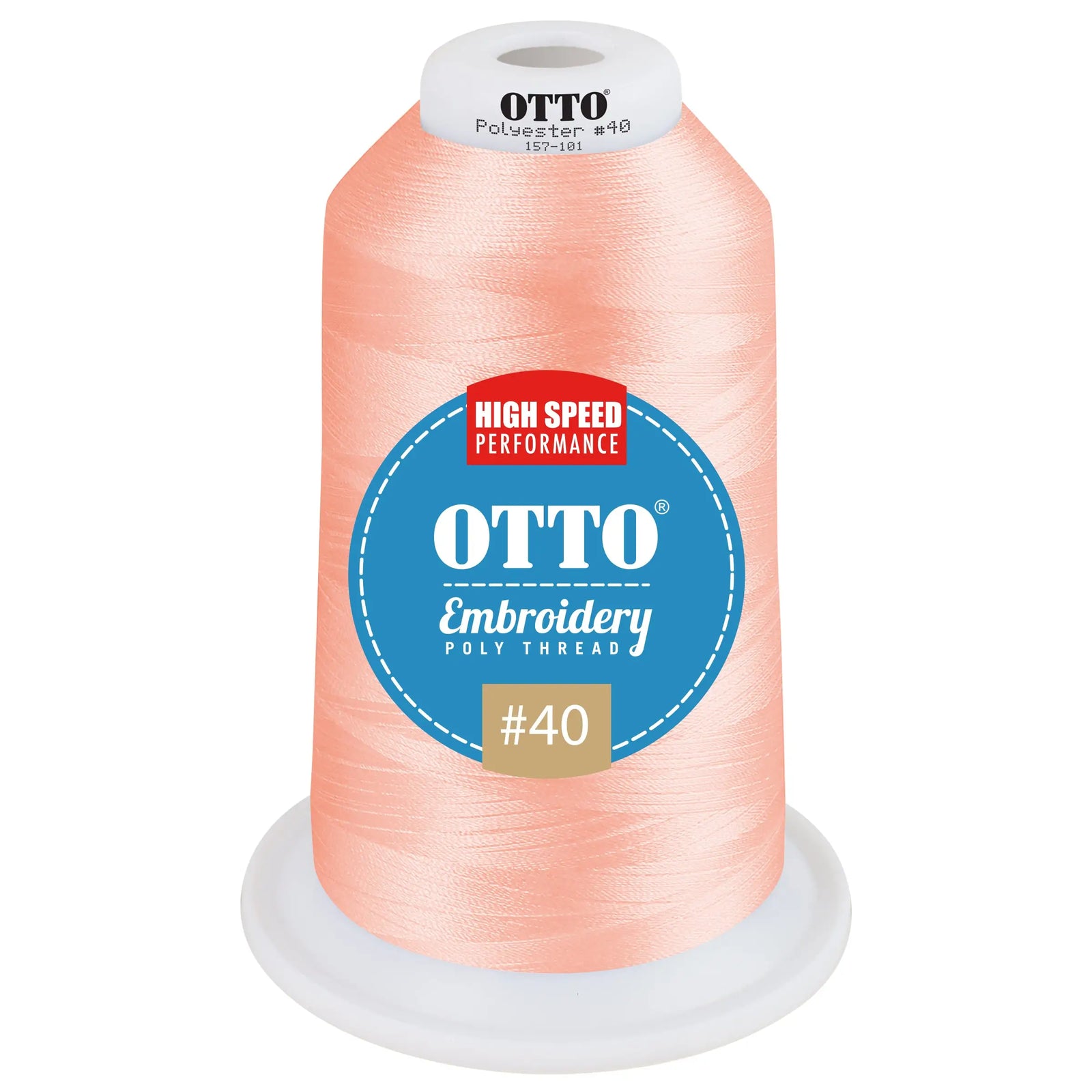 Otto 157-101 Embroidery Poly Thread #40 5,500 Yd. King Cone - 41625 - 7 3/8’’ - 5/8’’