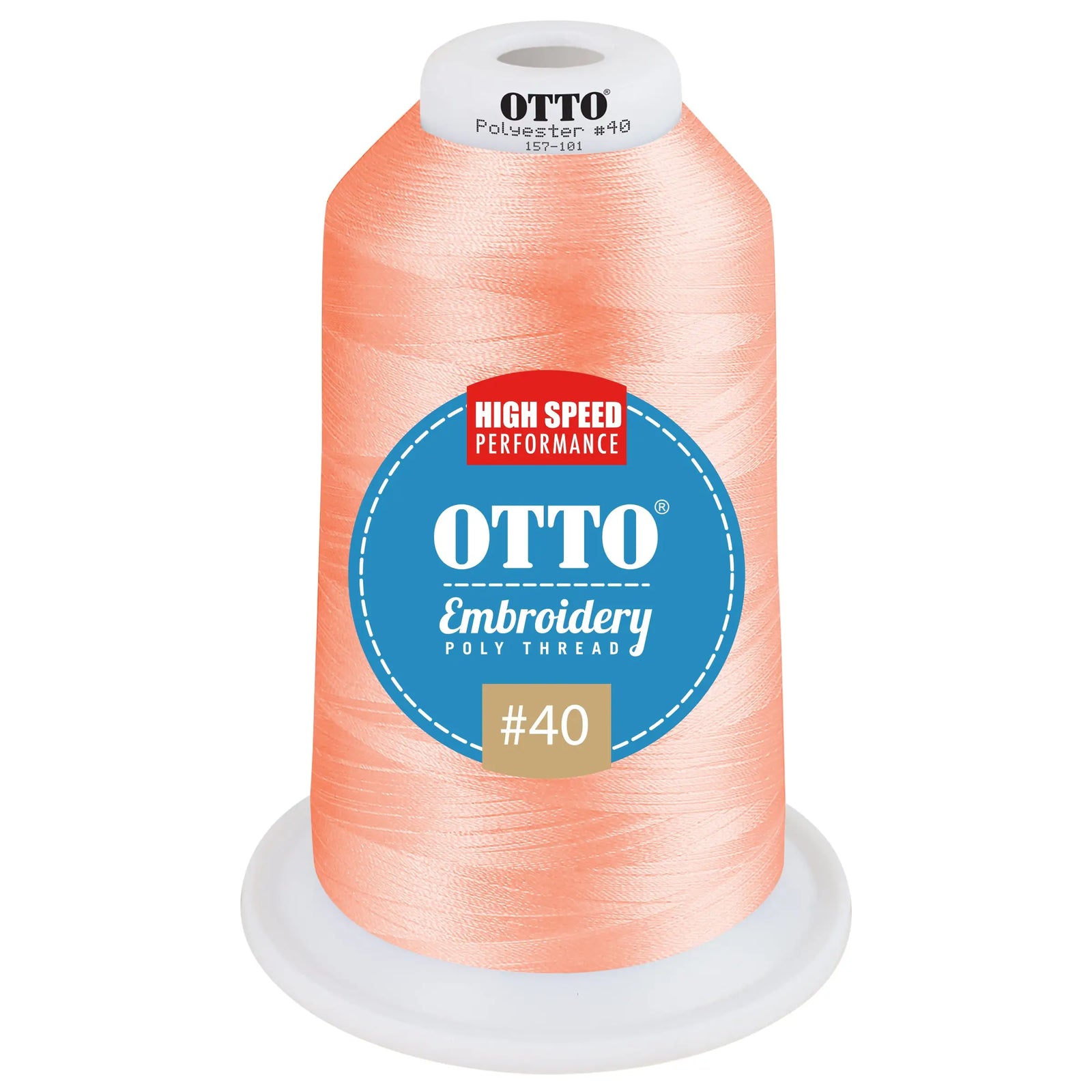 Otto 157-101 Embroidery Poly Thread #40 5,500 Yd. King Cone - 41635 - 7 3/8’’ - 5/8’’