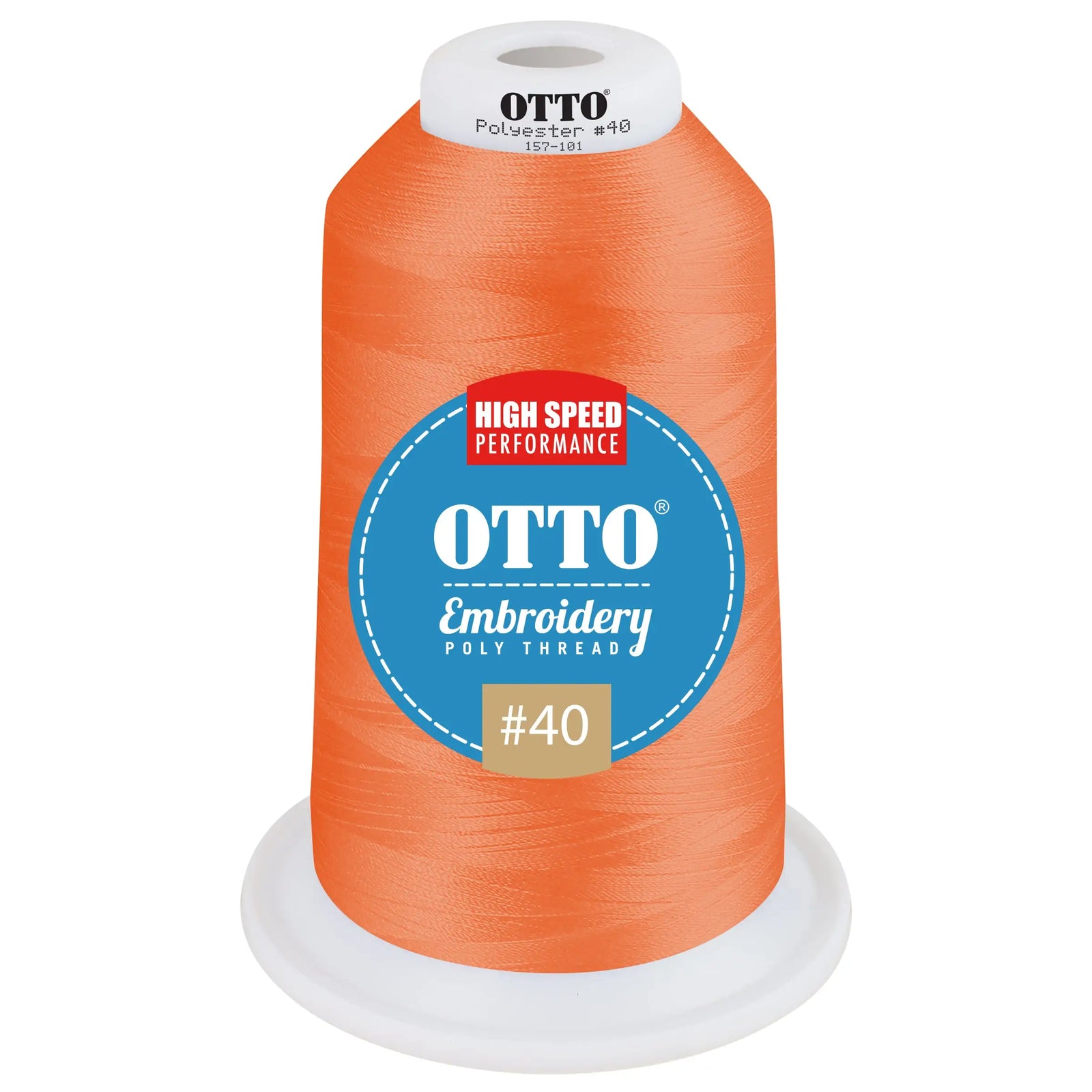 Otto 157-101 Embroidery Poly Thread #40 5,500 Yd. King Cone - 41645 - 7 3/8’’ - 5/8’’