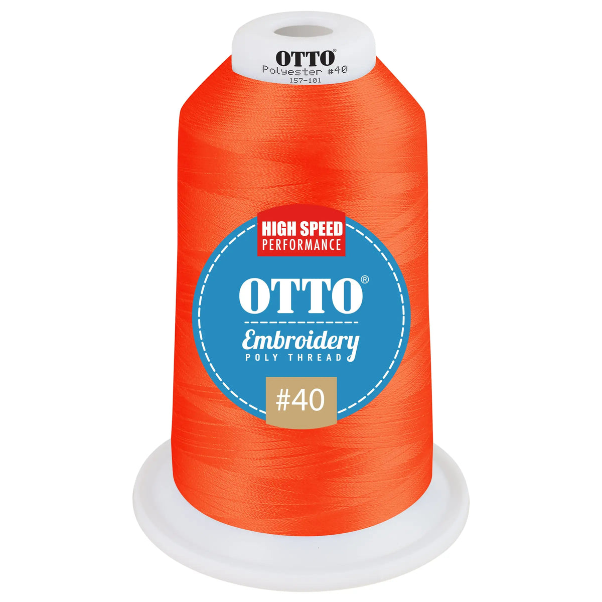 Otto 157-101 Embroidery Poly Thread #40 5,500 Yd. King Cone - 41655 - 7 3/8’’ - 5/8’’