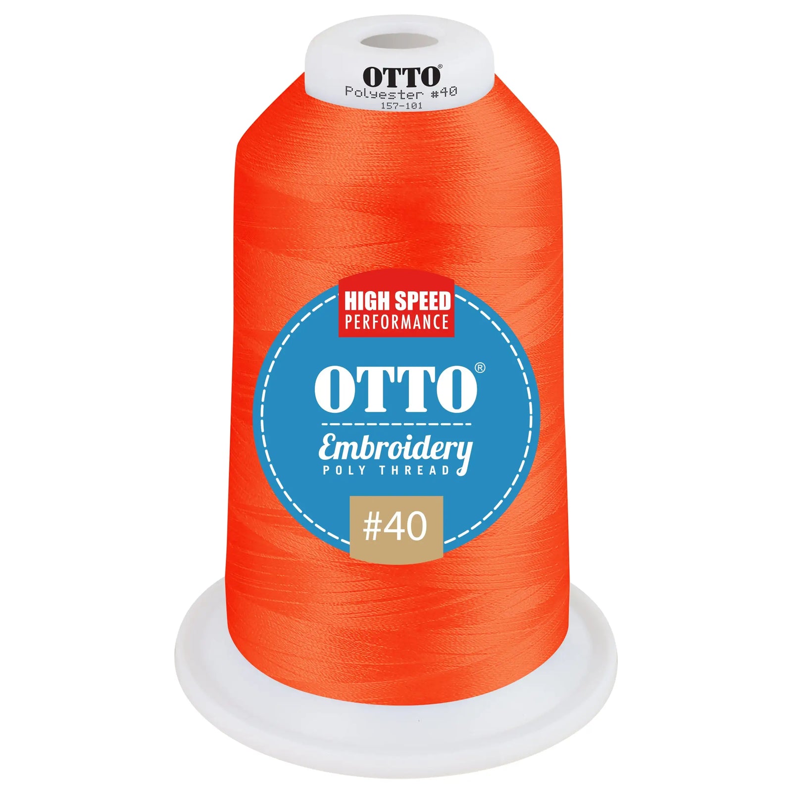 Otto 157-101 Embroidery Poly Thread #40 5,500 Yd. King Cone - 41655 - 7 3/8’’ - 5/8’’