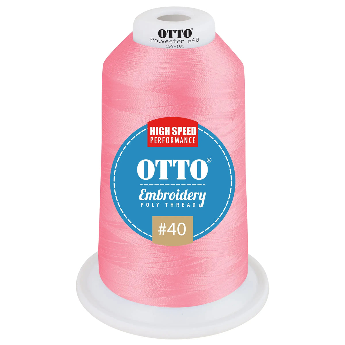 Otto 157-101 Embroidery Poly Thread #40 5,500 Yd. King Cone - 41775 - 7 3/8’’ - 5/8’’