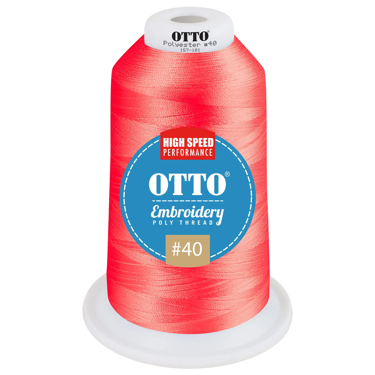 Otto 157-101 Embroidery Poly Thread #40 5,500 Yd. King Cone - 41787 - 7 3/8’’ - 5/8’’