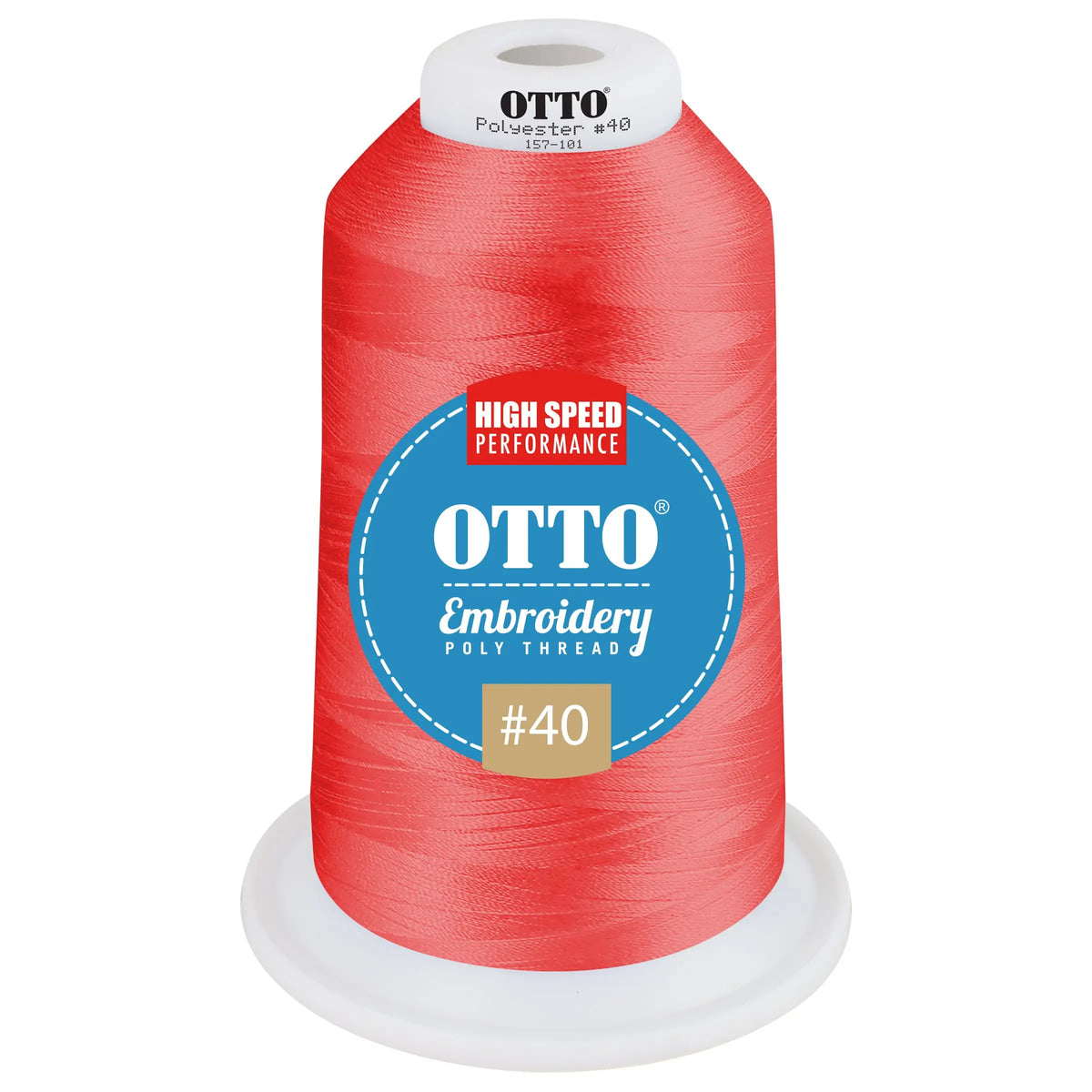 Otto 157-101 Embroidery Poly Thread #40 5,500 Yd. King Cone - 41797 - 7 3/8’’ - 5/8’’