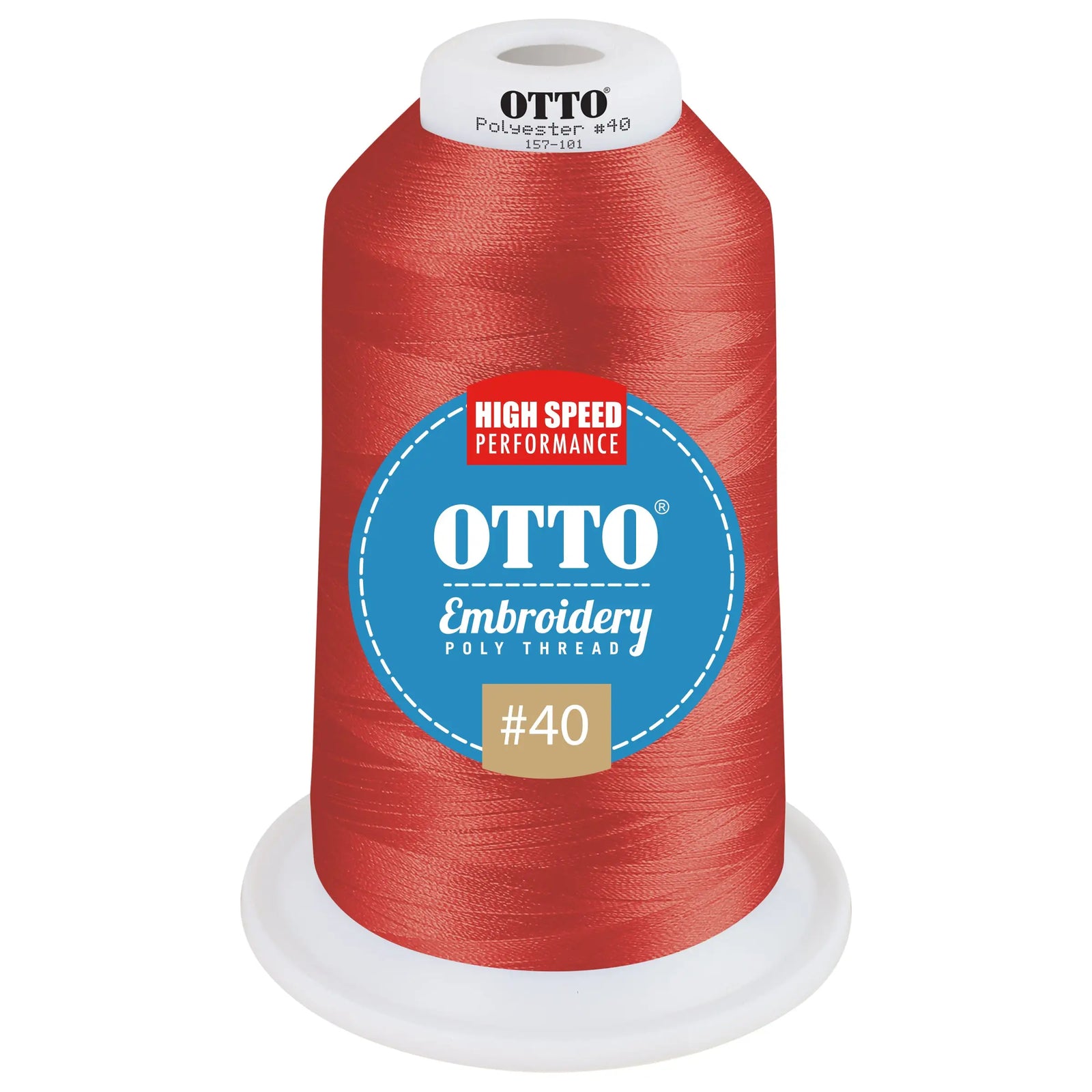 Otto 157-101 Embroidery Poly Thread #40 5,500 Yd. King Cone - 41807 - 7 3/8’’ - 5/8’’