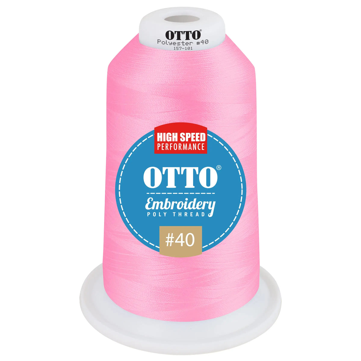 Otto 157-101 Embroidery Poly Thread #40 5,500 Yd. King Cone - 41905 - 7 3/8’’ - 5/8’’