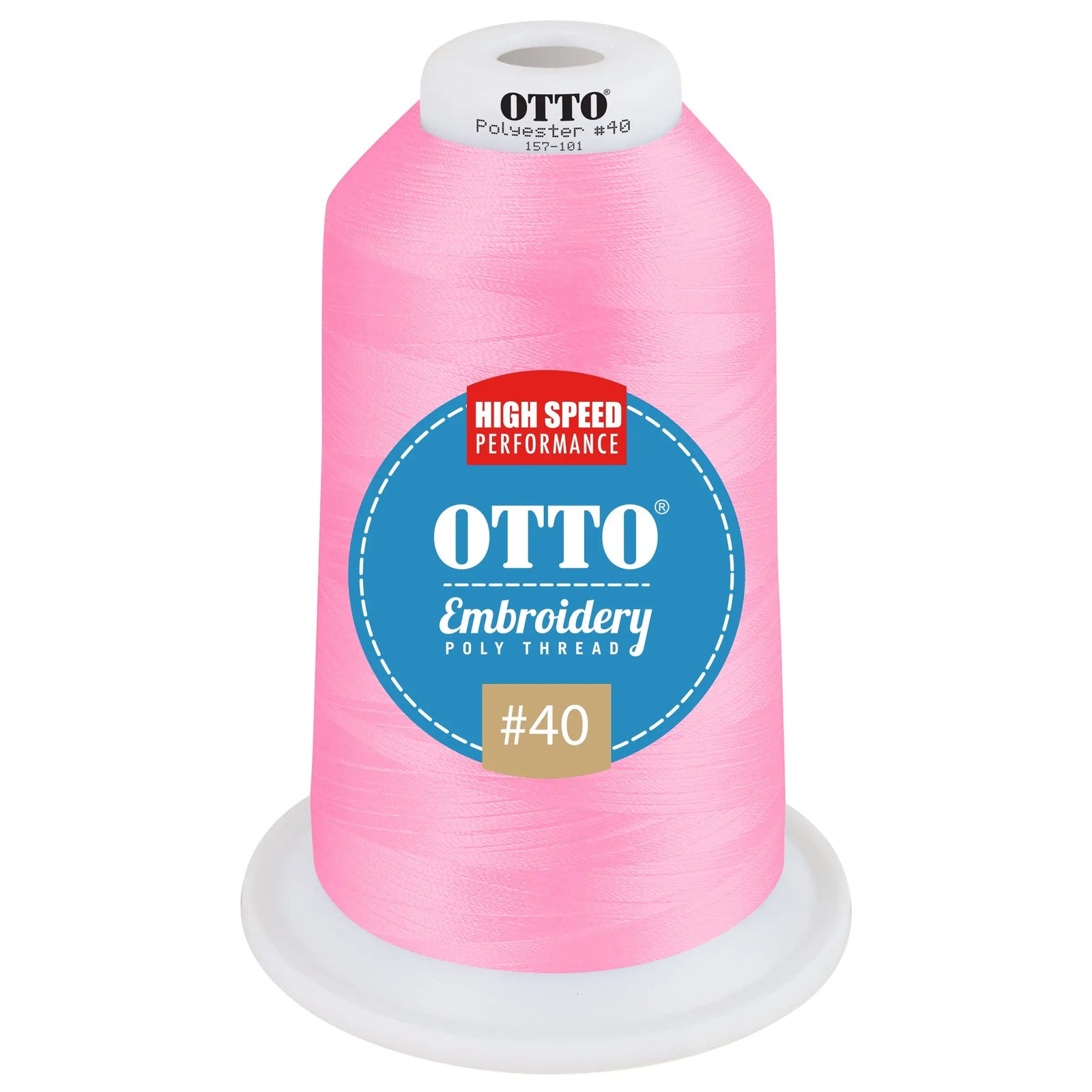 Otto 157-101 Embroidery Poly Thread #40 5,500 Yd. King Cone - 41905 - 7 3/8’’ - 5/8’’