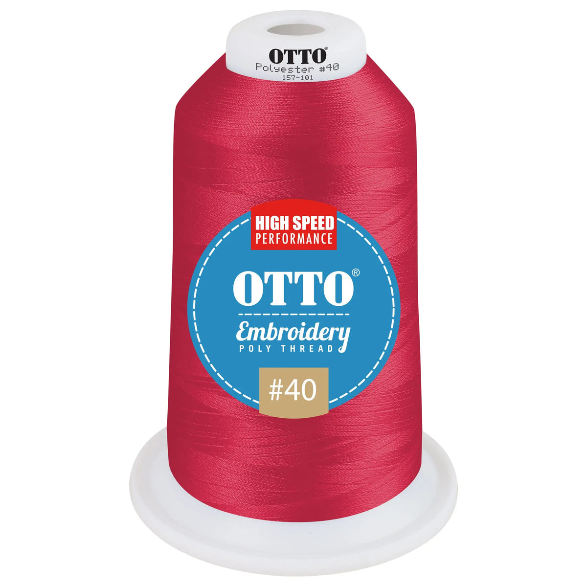 Otto 157-101 Embroidery Poly Thread #40 5,500 Yd. King Cone - 41945 - 7 3/8’’ - 5/8’’