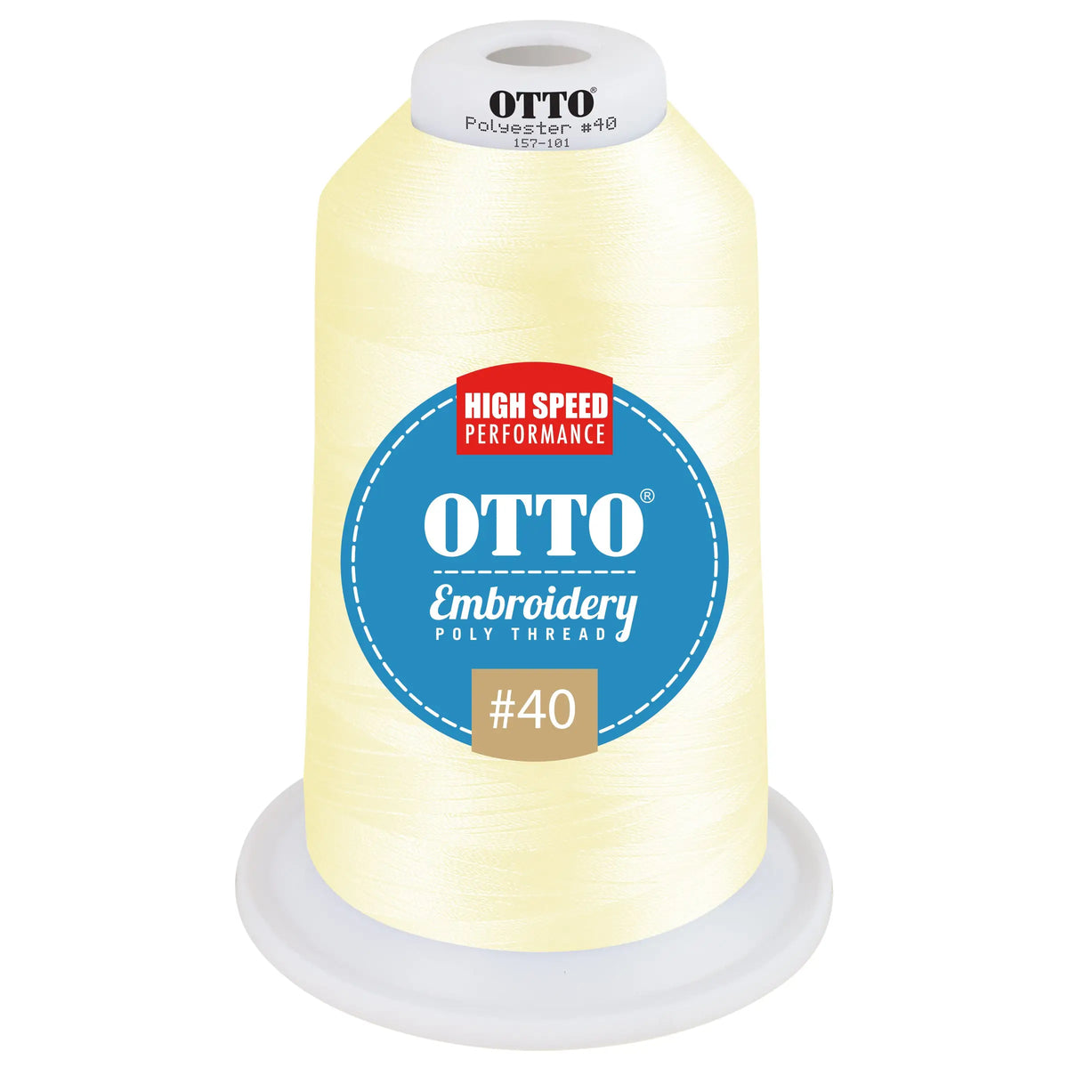 Otto 157-101 Embroidery Poly Thread #40 5,500 Yd. King Cone - 42001 - 7 3/8’’ - 5/8’’