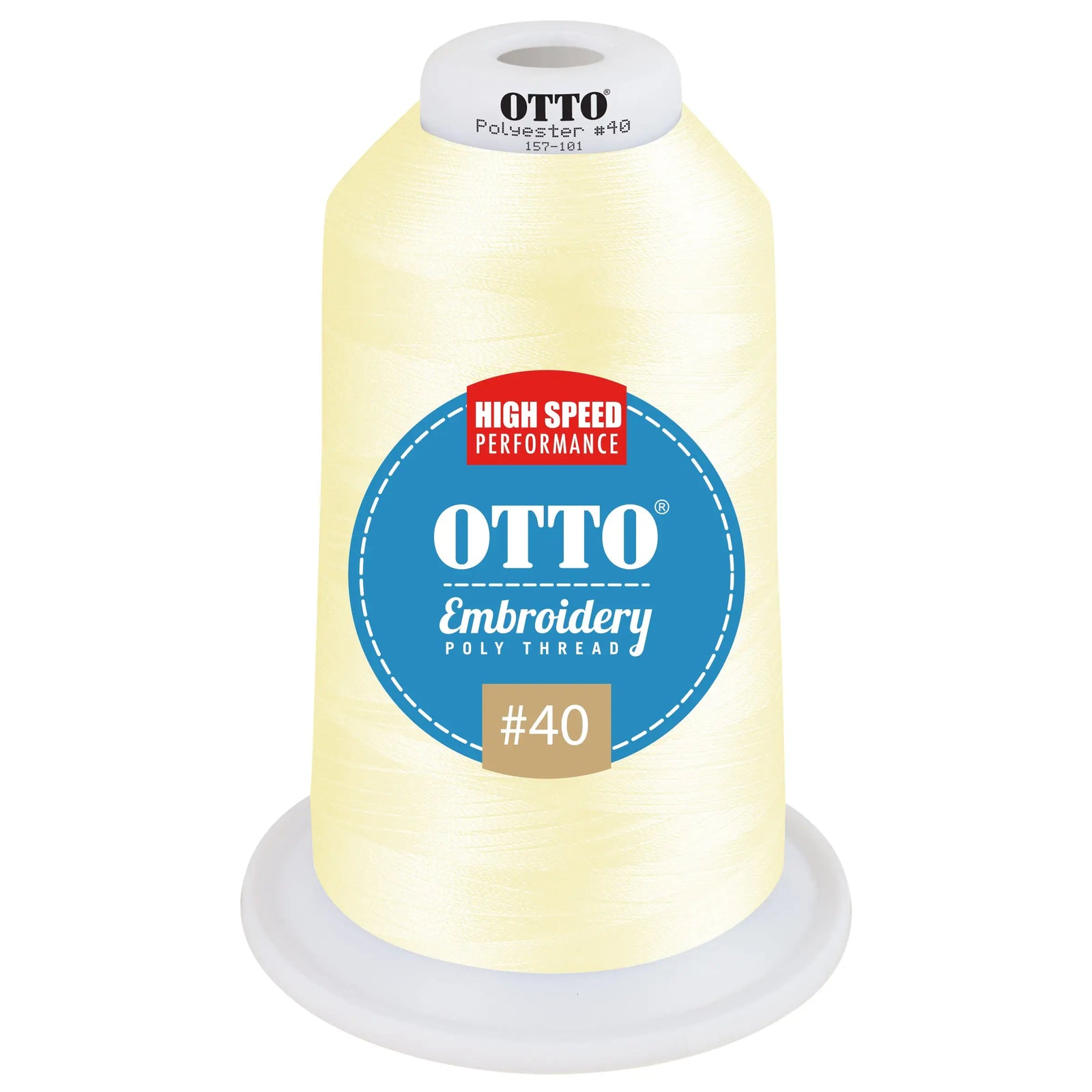 Otto 157-101 Embroidery Poly Thread #40 5,500 Yd. King Cone - 42001 - 7 3/8’’ - 5/8’’