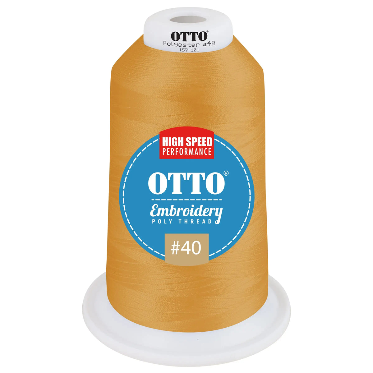 Otto 157-101 Embroidery Poly Thread #40 5,500 Yd. King Cone - 42007 - 7 3/8’’ - 5/8’’