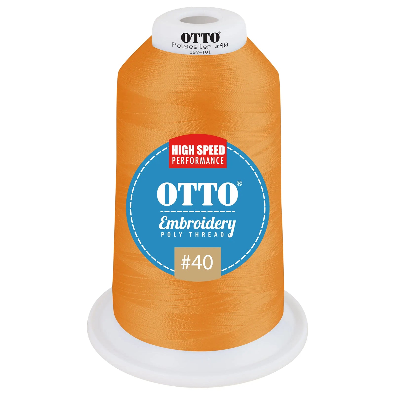 Otto 157-101 Embroidery Poly Thread #40 5,500 Yd. King Cone - 42011 - 7 3/8’’ - 5/8’’