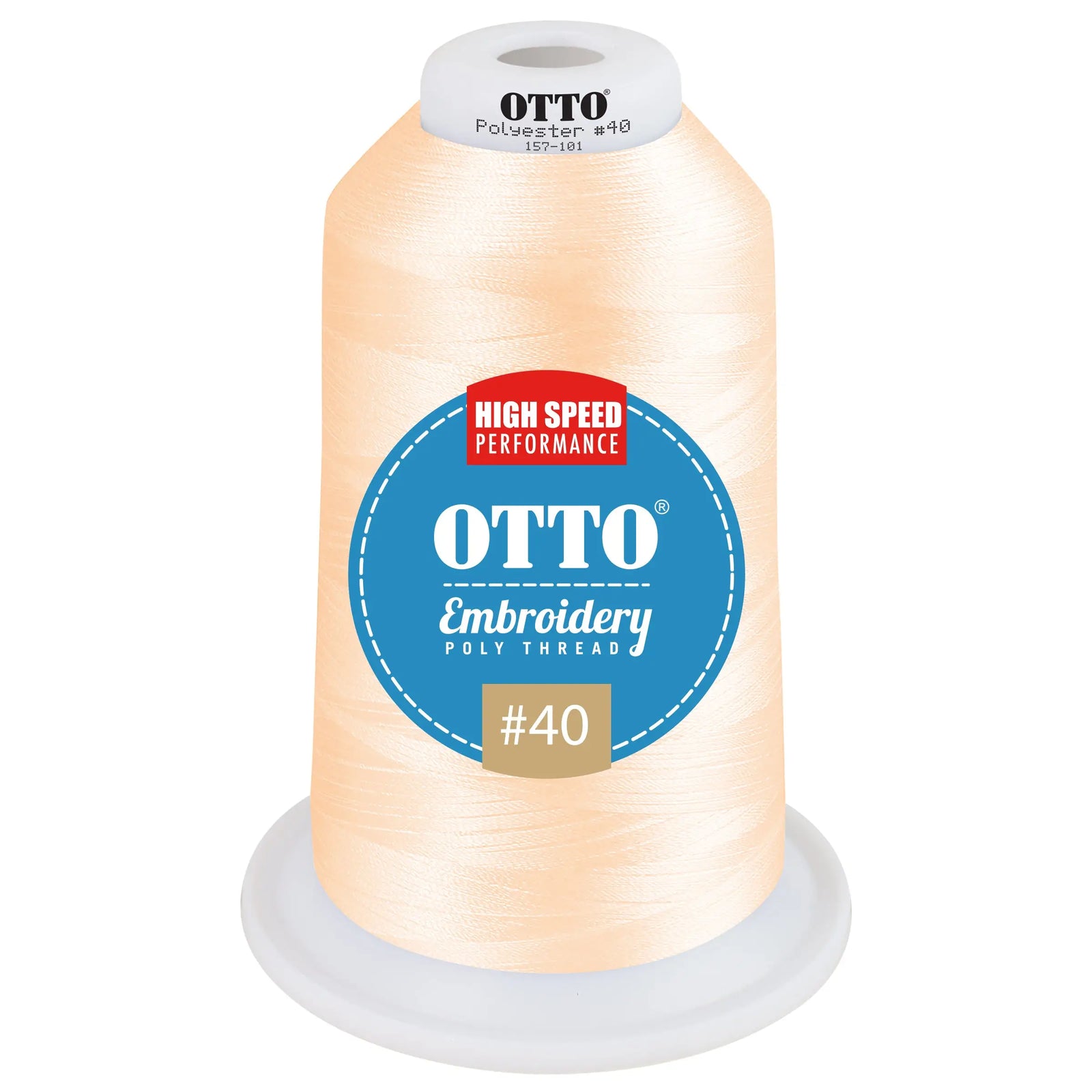 Otto 157-101 Embroidery Poly Thread #40 5,500 Yd. King Cone - 42015 - 7 3/8’’ - 5/8’’