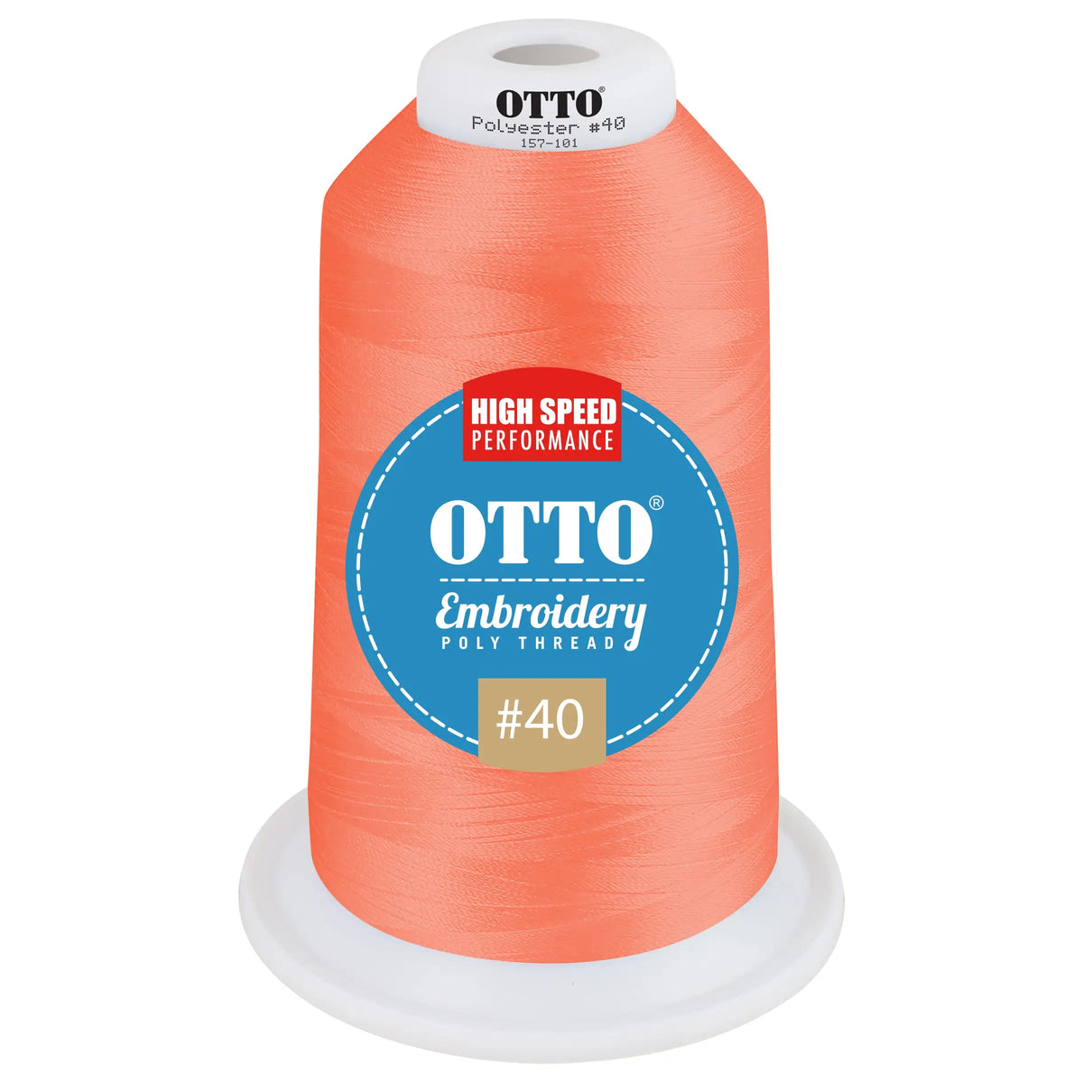 Otto 157-101 Embroidery Poly Thread #40 5,500 Yd. King Cone - 42020 - 7 3/8’’ - 5/8’’
