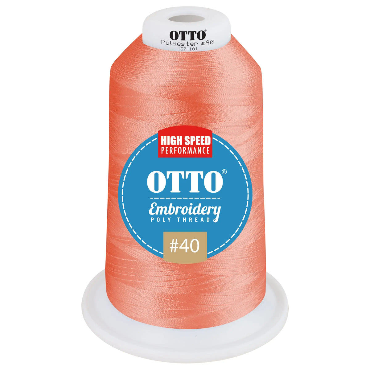 Otto 157-101 Embroidery Poly Thread #40 5,500 Yd. King Cone - 42032 - 7 3/8’’ - 5/8’’