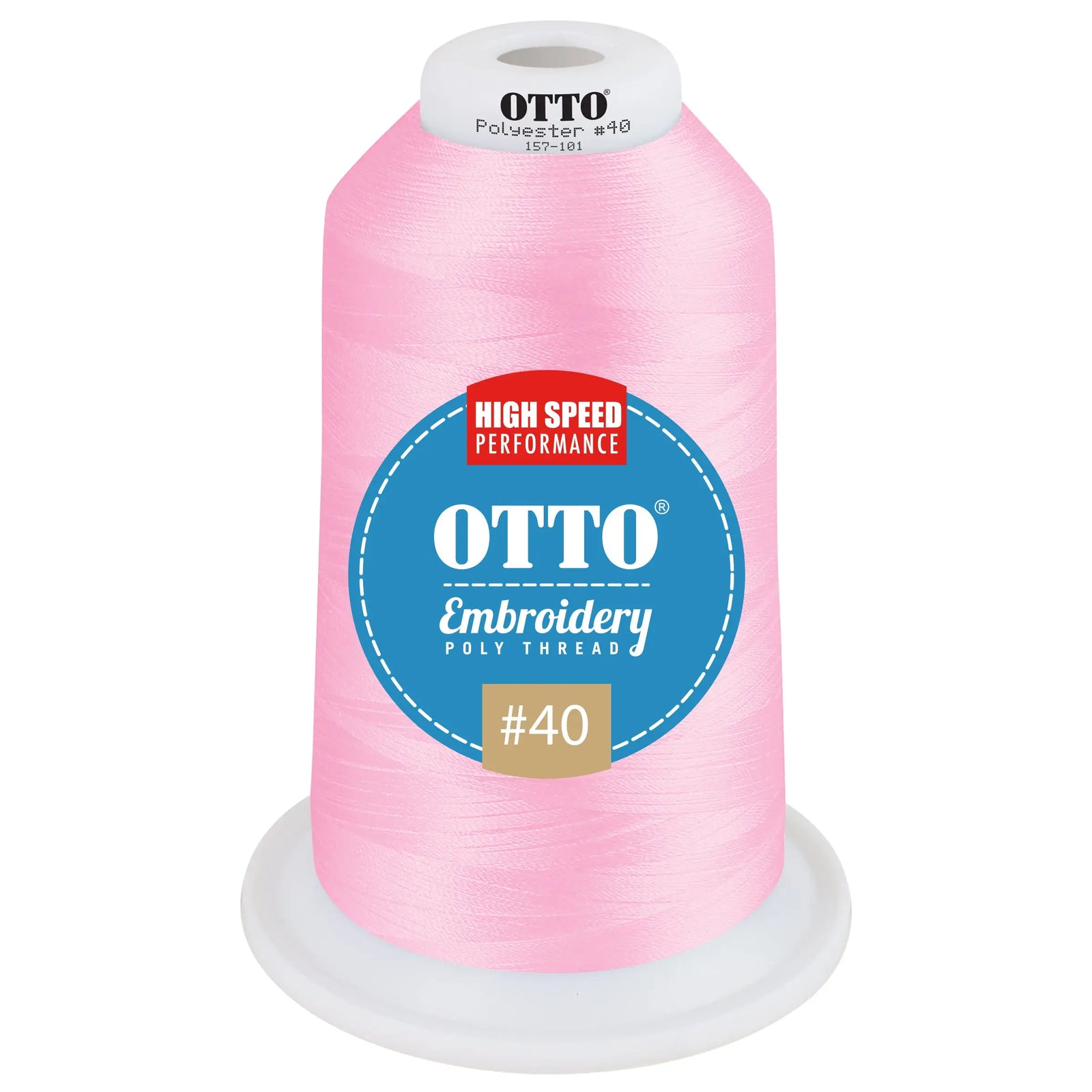 Otto 157-101 Embroidery Poly Thread #40 5,500 Yd. King Cone - 42036 - 7 3/8’’ - 5/8’’