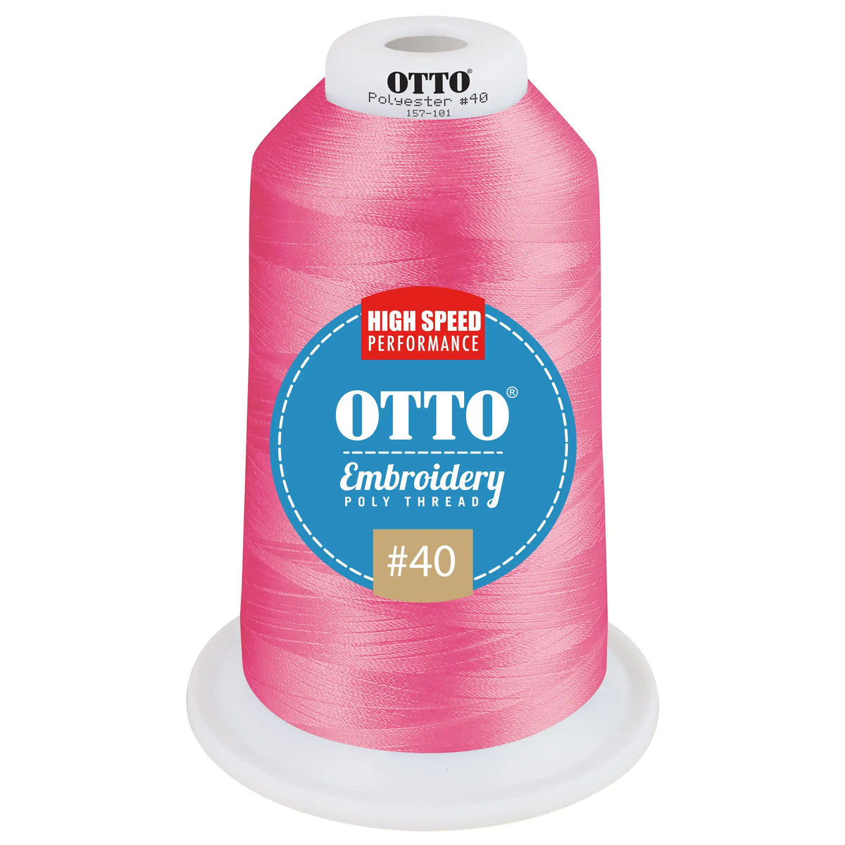 Otto 157-101 Embroidery Poly Thread #40 5,500 Yd. King Cone - 42038 - 7 3/8’’ - 5/8’’