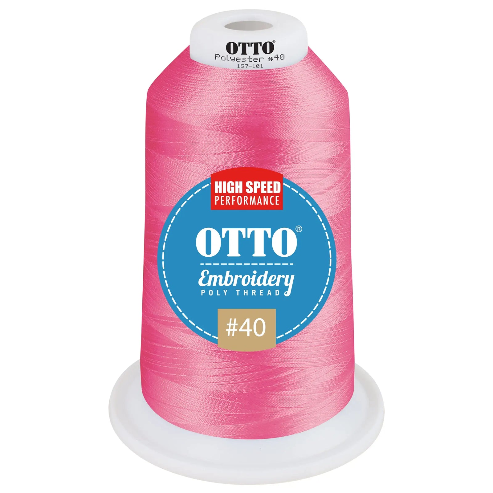 Otto 157-101 Embroidery Poly Thread #40 5,500 Yd. King Cone - 42038 - 7 3/8’’ - 5/8’’
