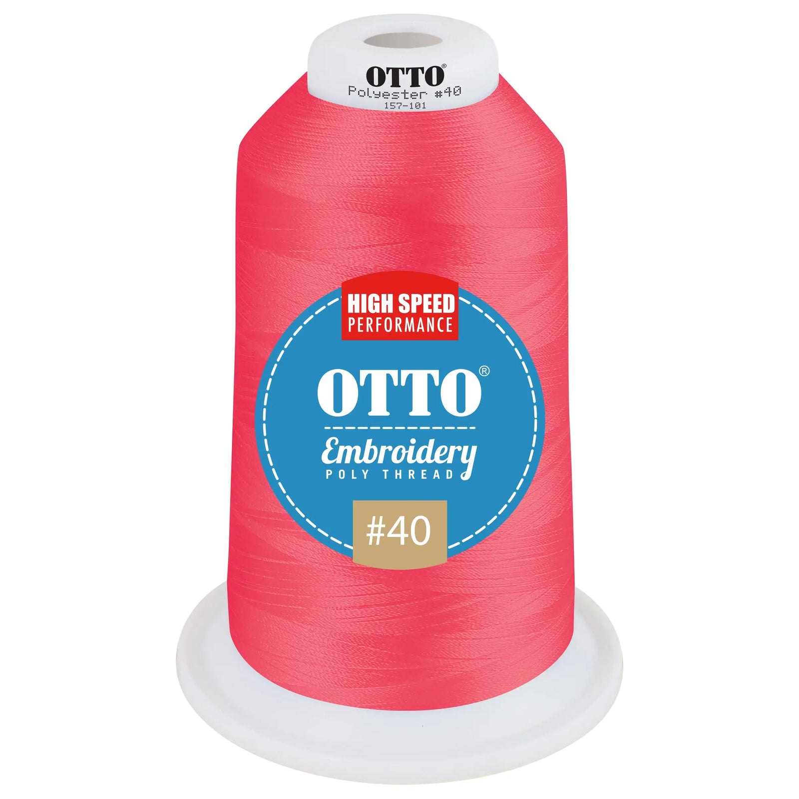 Otto 157-101 Embroidery Poly Thread #40 5,500 Yd. King Cone - 42040 - 7 3/8’’ - 5/8’’