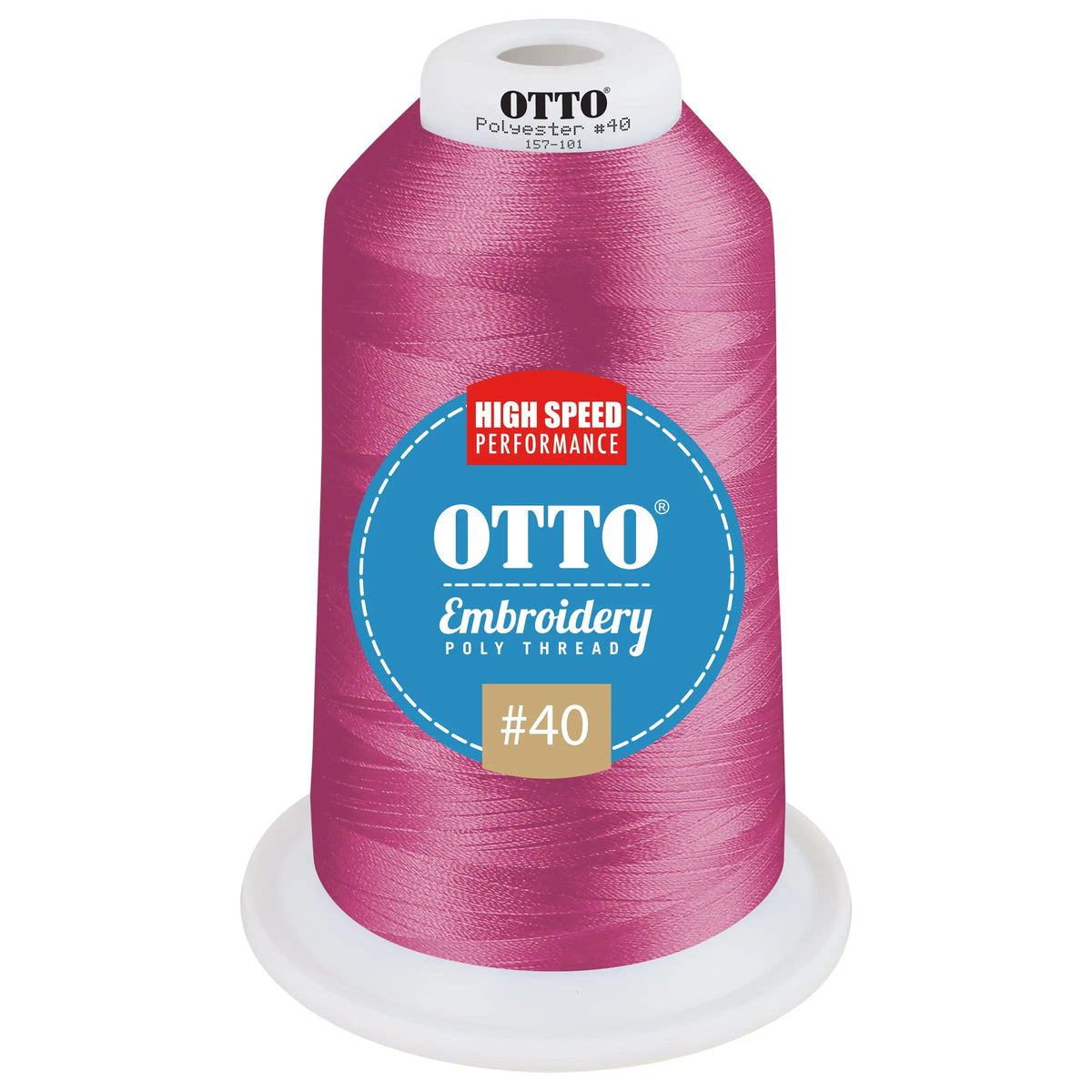Otto 157-101 Embroidery Poly Thread #40 5,500 Yd. King Cone - 42063 - 7 3/8’’ - 5/8’’