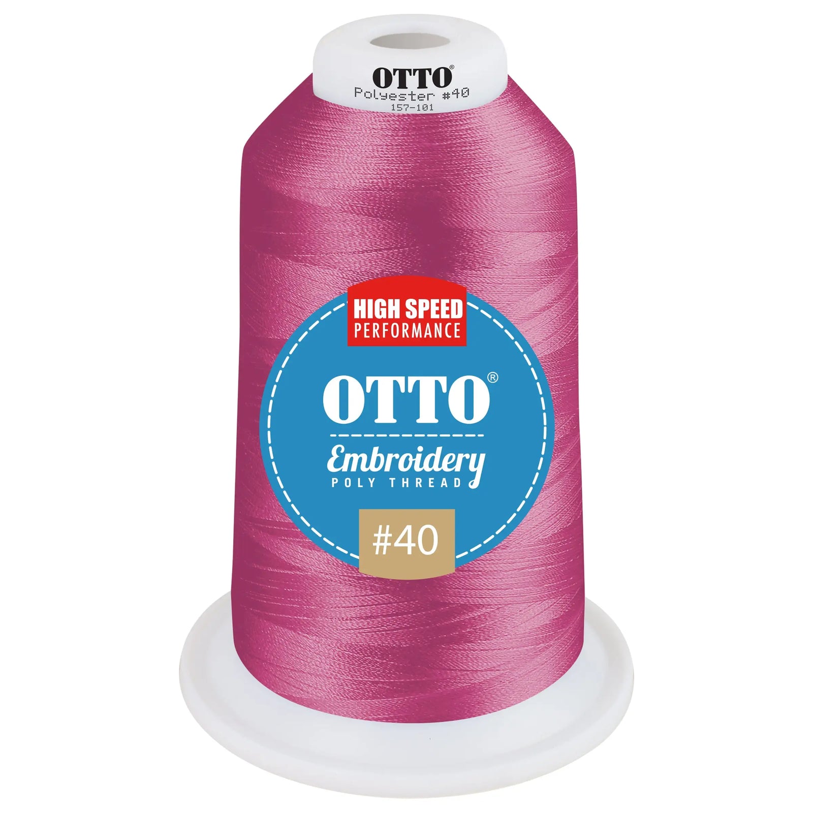 Otto 157-101 Embroidery Poly Thread #40 5,500 Yd. King Cone - 42063 - 7 3/8’’ - 5/8’’