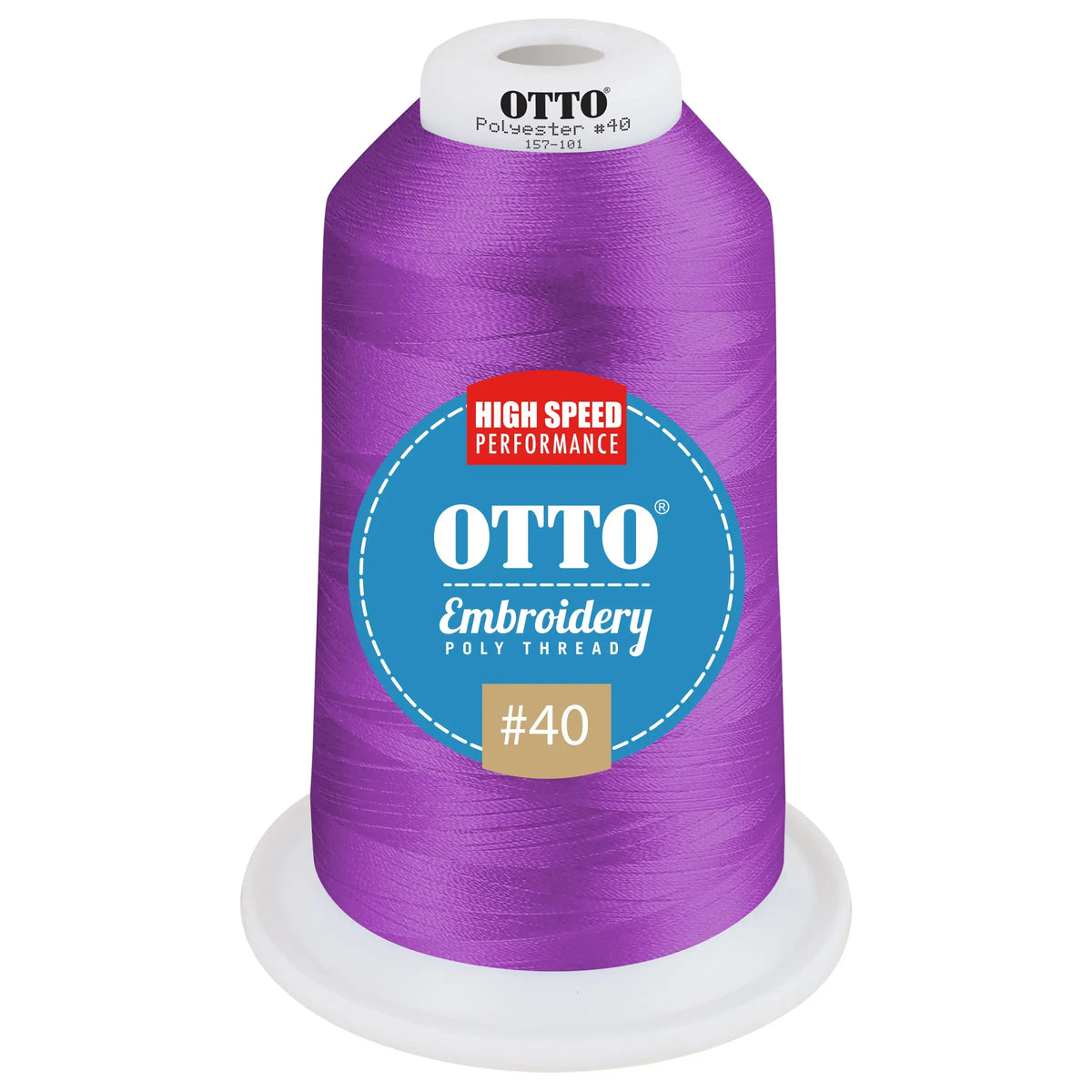 Otto 157-101 Embroidery Poly Thread #40 5,500 Yd. King Cone - 42070 - 7 3/8’’ - 5/8’’