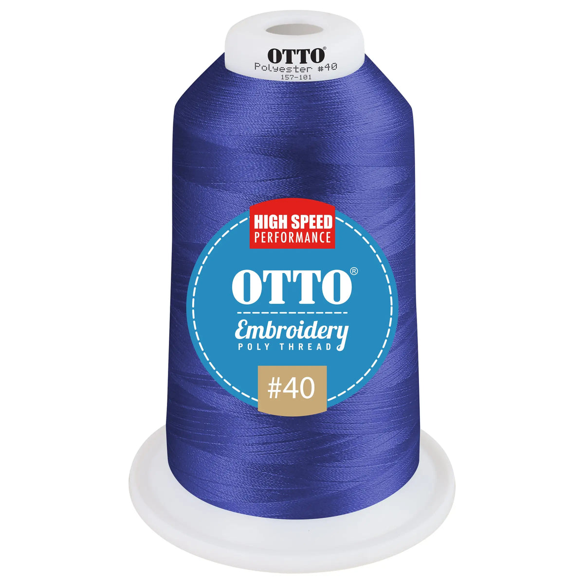 Otto 157-101 Embroidery Poly Thread #40 5,500 Yd. King Cone - 42105 - 7 3/8’’ - 5/8’’
