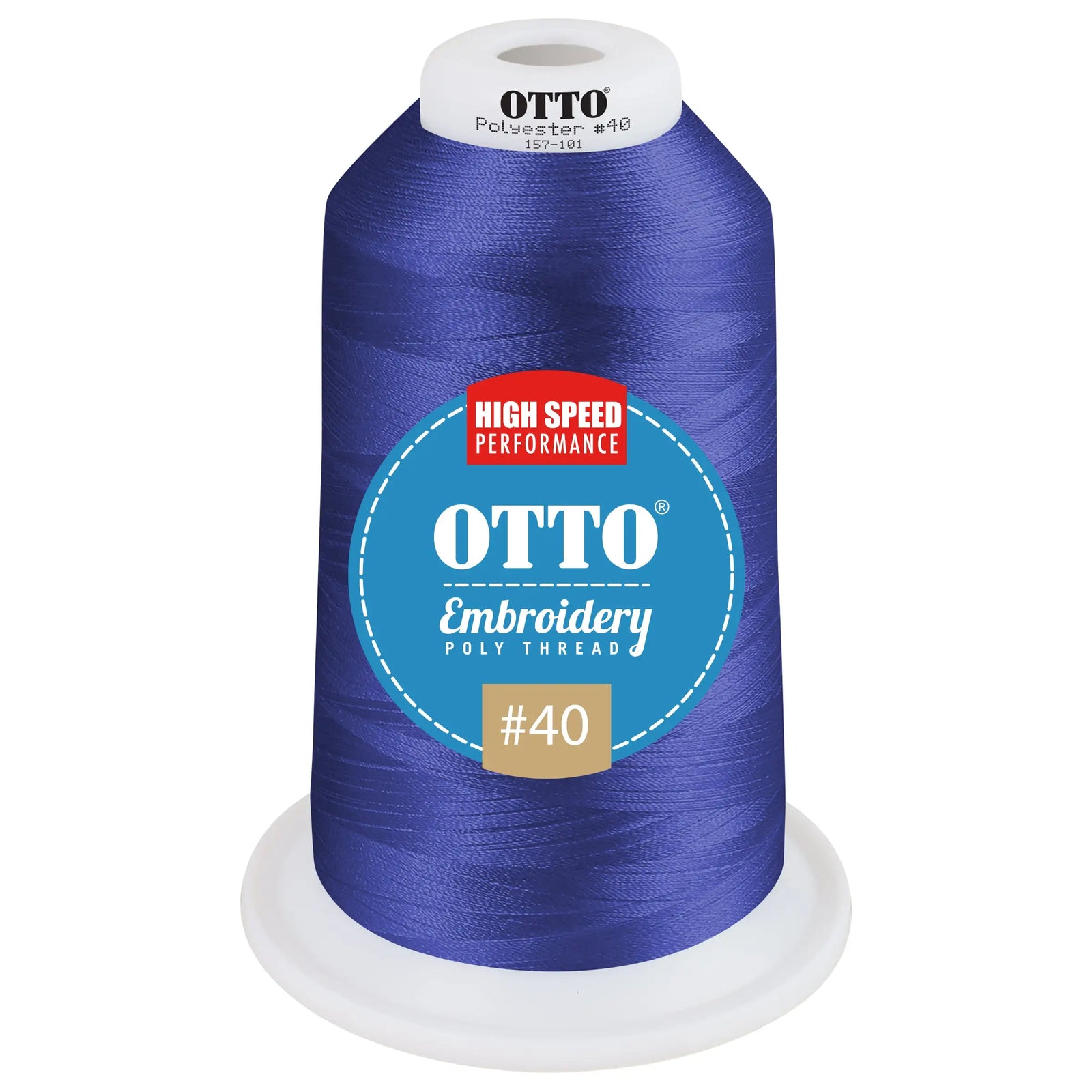 Otto 157-101 Embroidery Poly Thread #40 5,500 Yd. King Cone - 42105 - 7 3/8’’ - 5/8’’