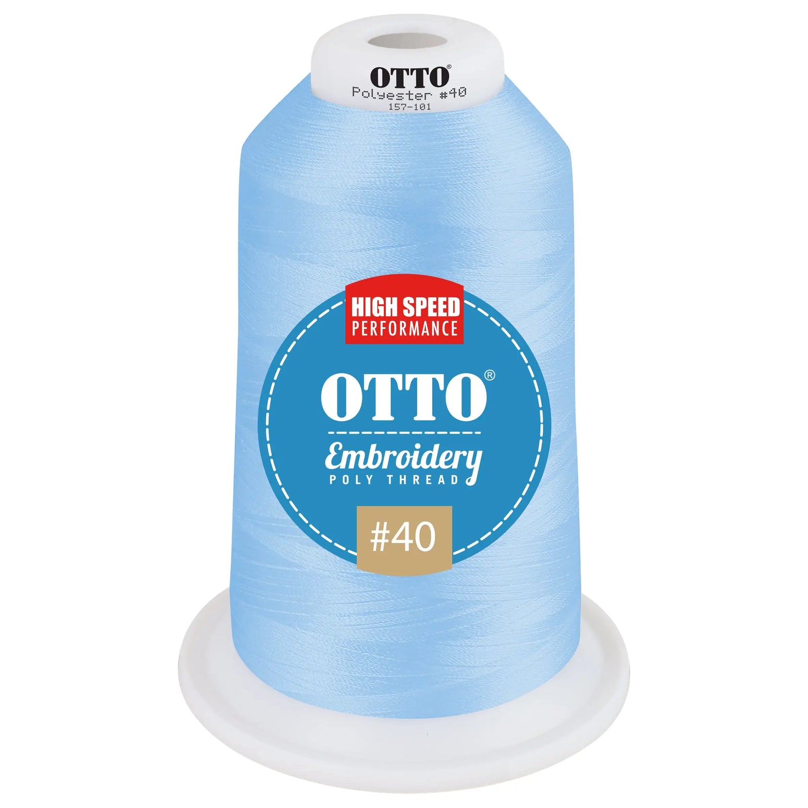 Otto 157-101 Embroidery Poly Thread #40 5,500 Yd. King Cone - 42120 - 7 3/8’’ - 5/8’’
