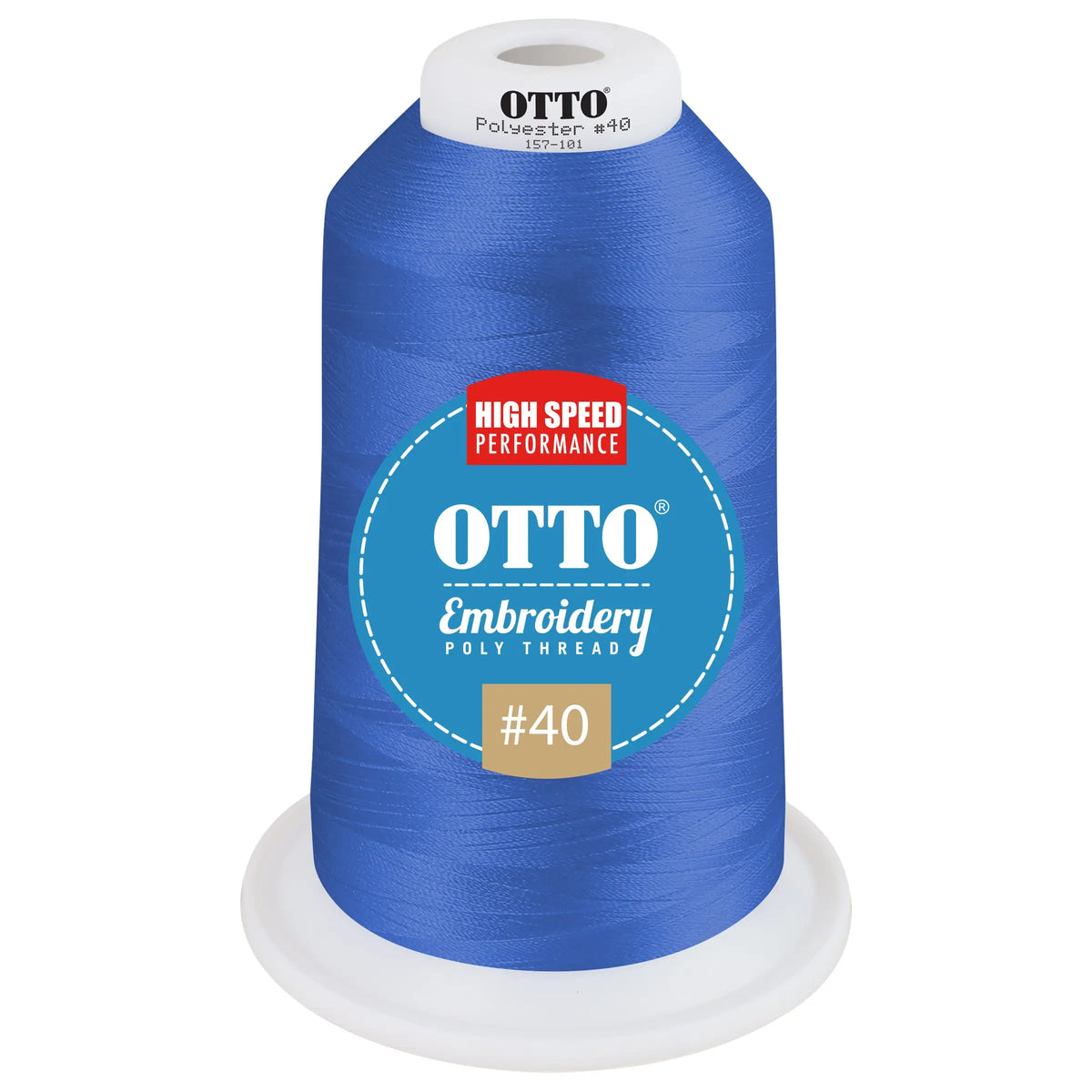 Otto 157-101 Embroidery Poly Thread #40 5,500 Yd. King Cone - 42132 - 7 3/8’’ - 5/8’’