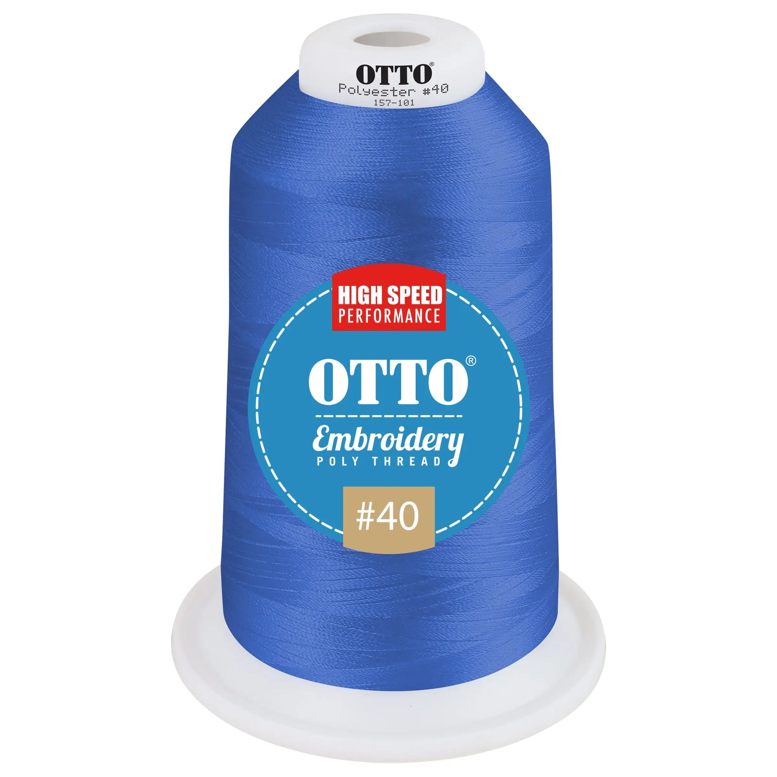 Otto 157-101 Embroidery Poly Thread #40 5,500 Yd. King Cone - 42132 - 7 3/8’’ - 5/8’’