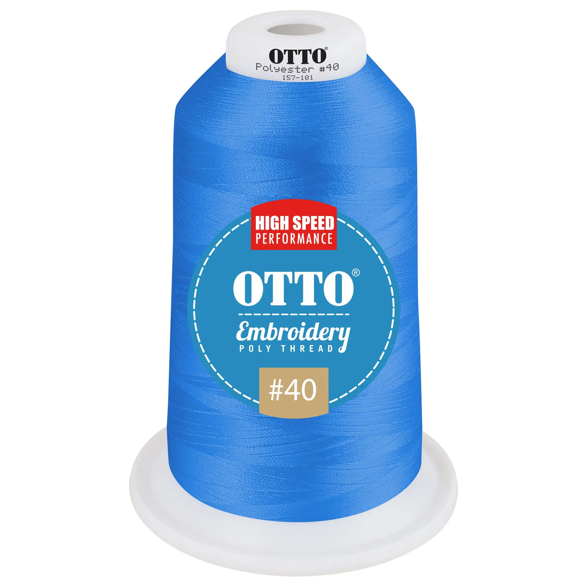 Otto 157-101 Embroidery Poly Thread #40 5,500 Yd. King Cone - 42133 - 7 3/8’’ - 5/8’’